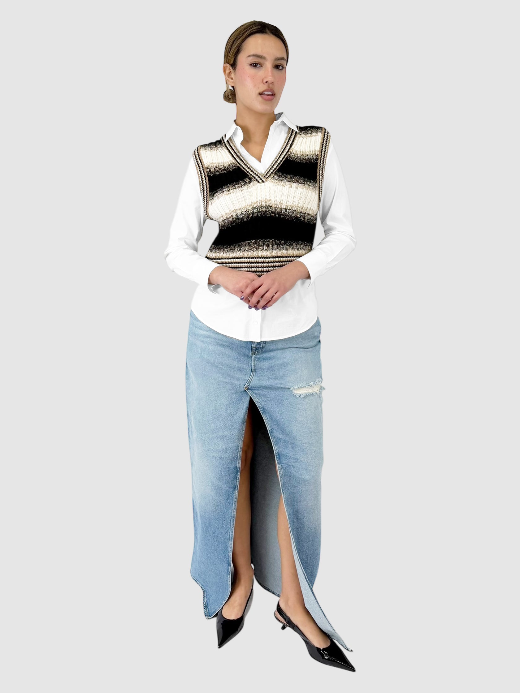 Spear Mixed-Media Top