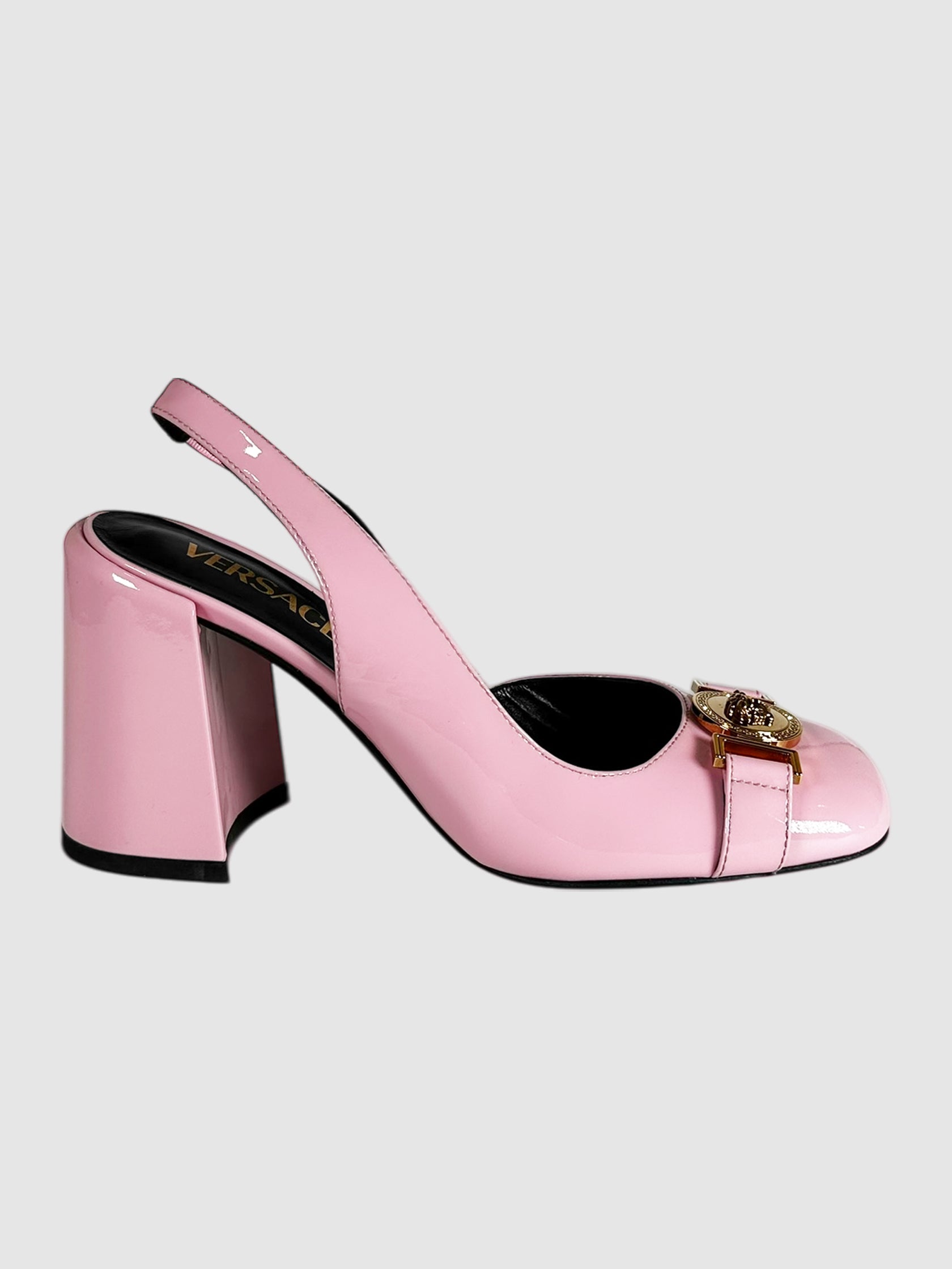 Slingback Block Heel Pumps