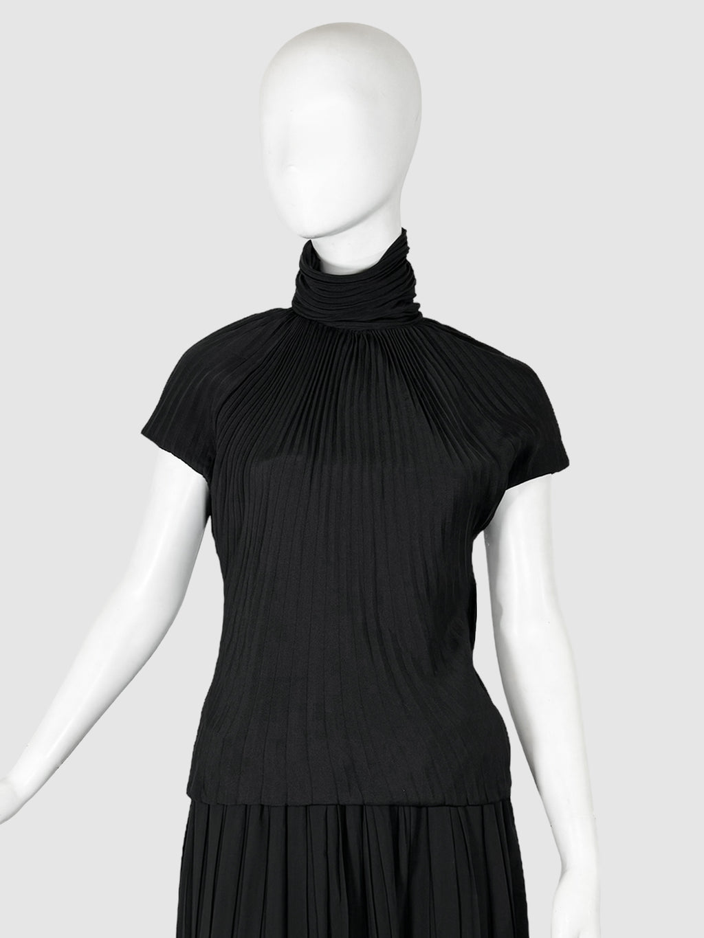 Pleated High Neck Top - Size XS/S