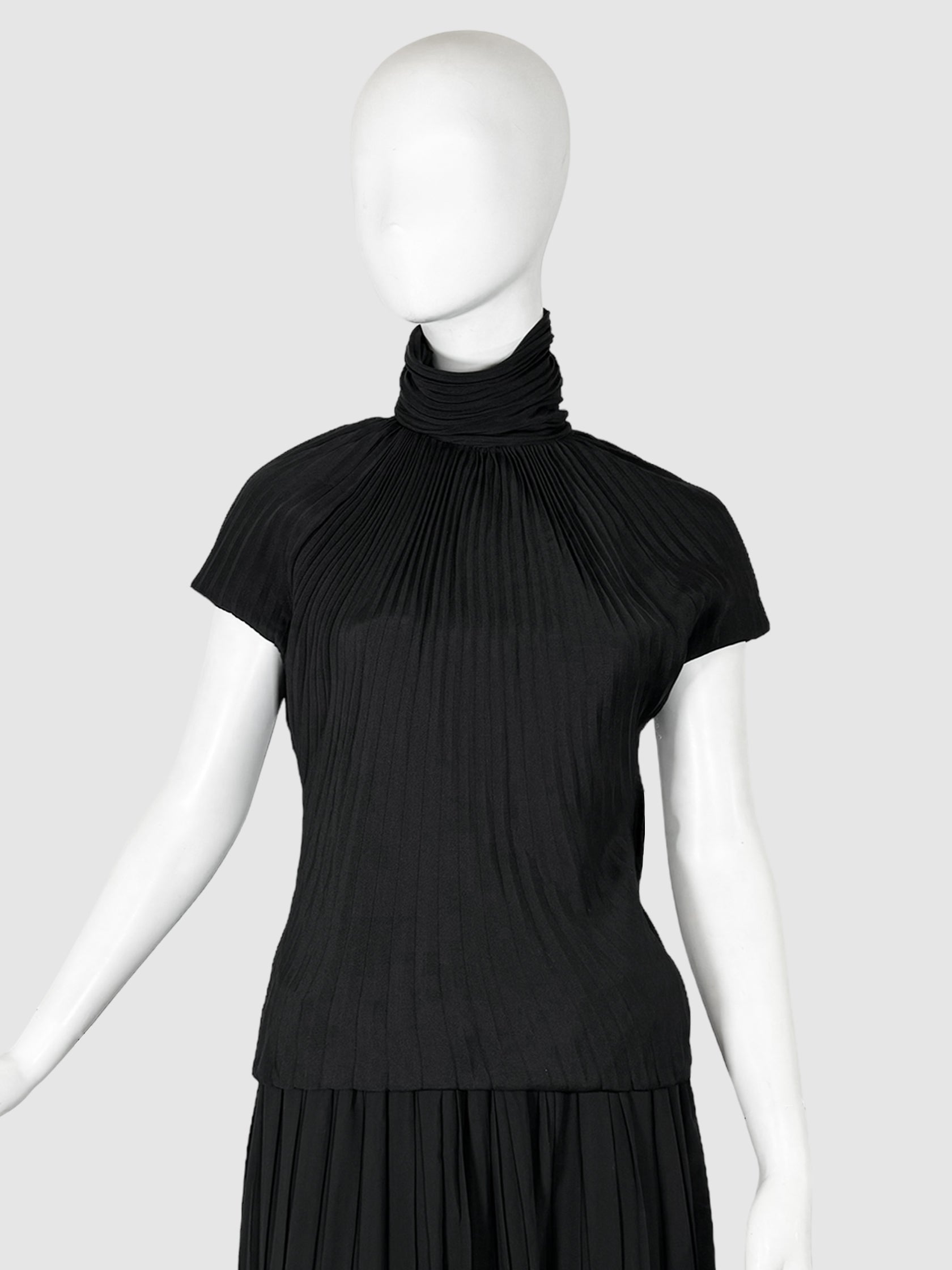 Pleated High Neck Top - Size XS/S