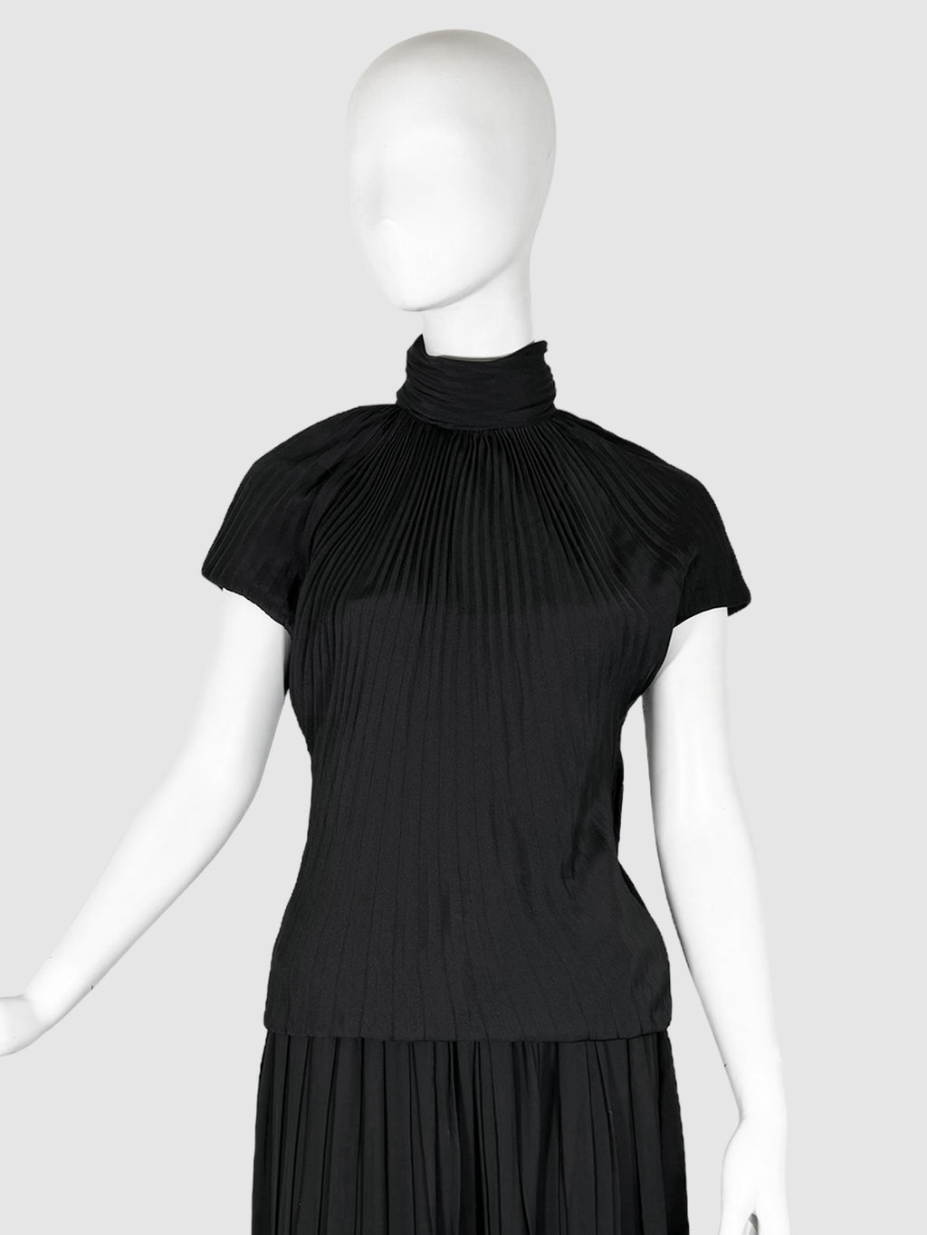 Pleated High Neck Top - Size XS/S