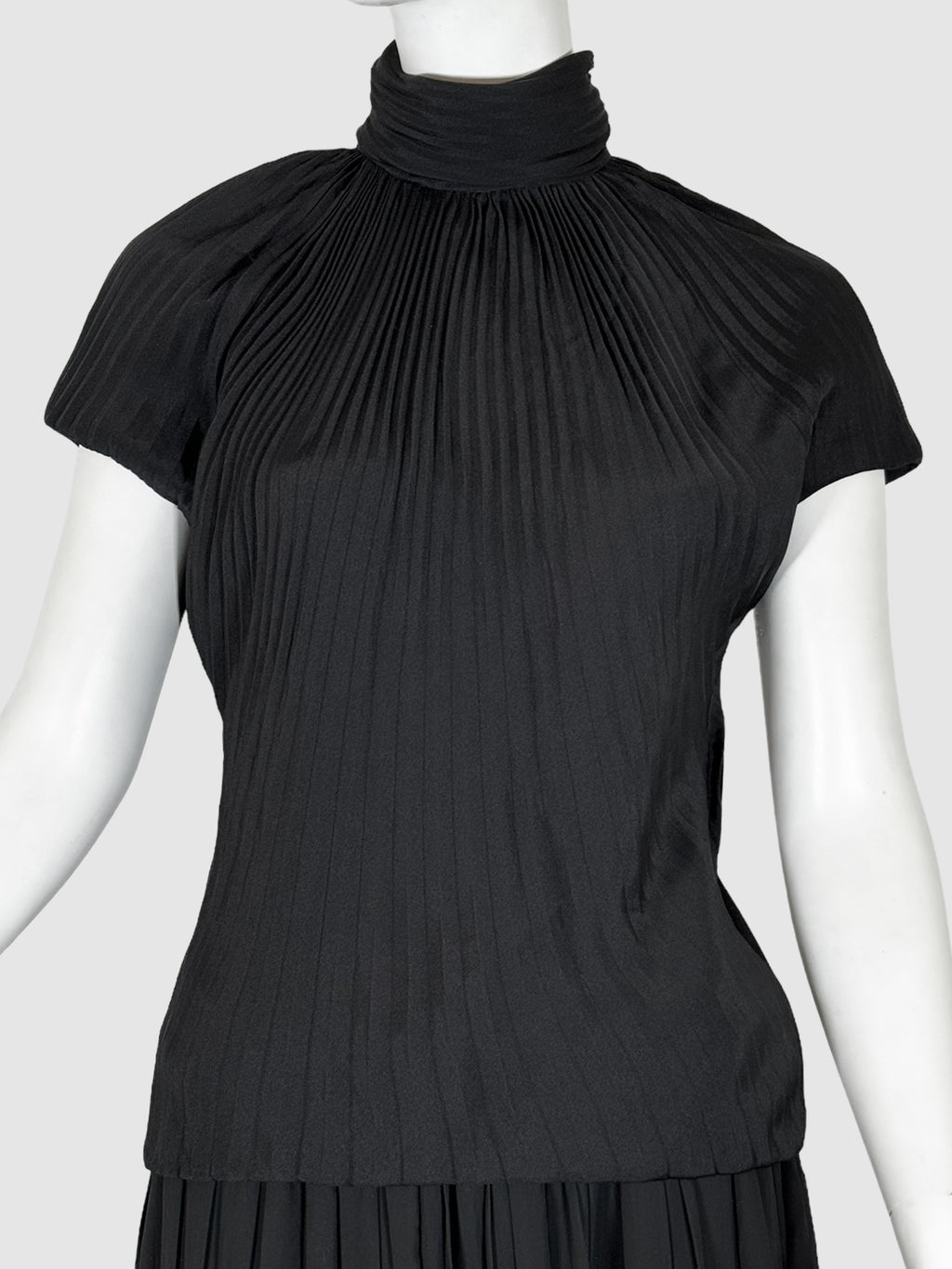 Pleated High Neck Top - Size XS/S