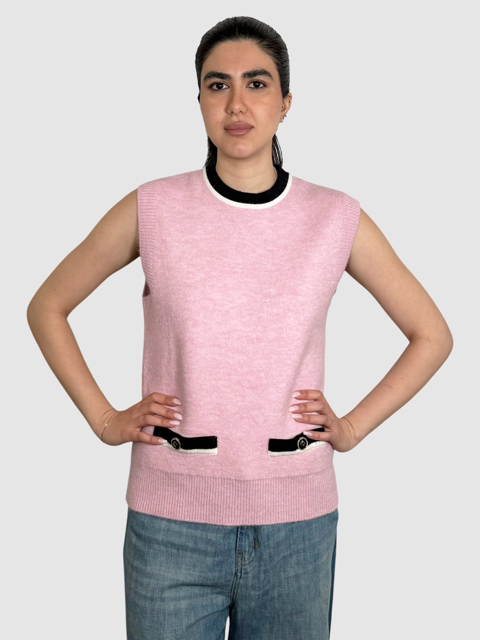 Knit Contrast Vest