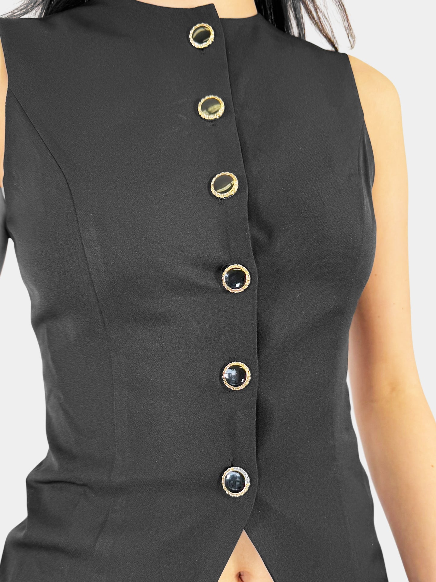 Tailored Button-Up Vest - Size S