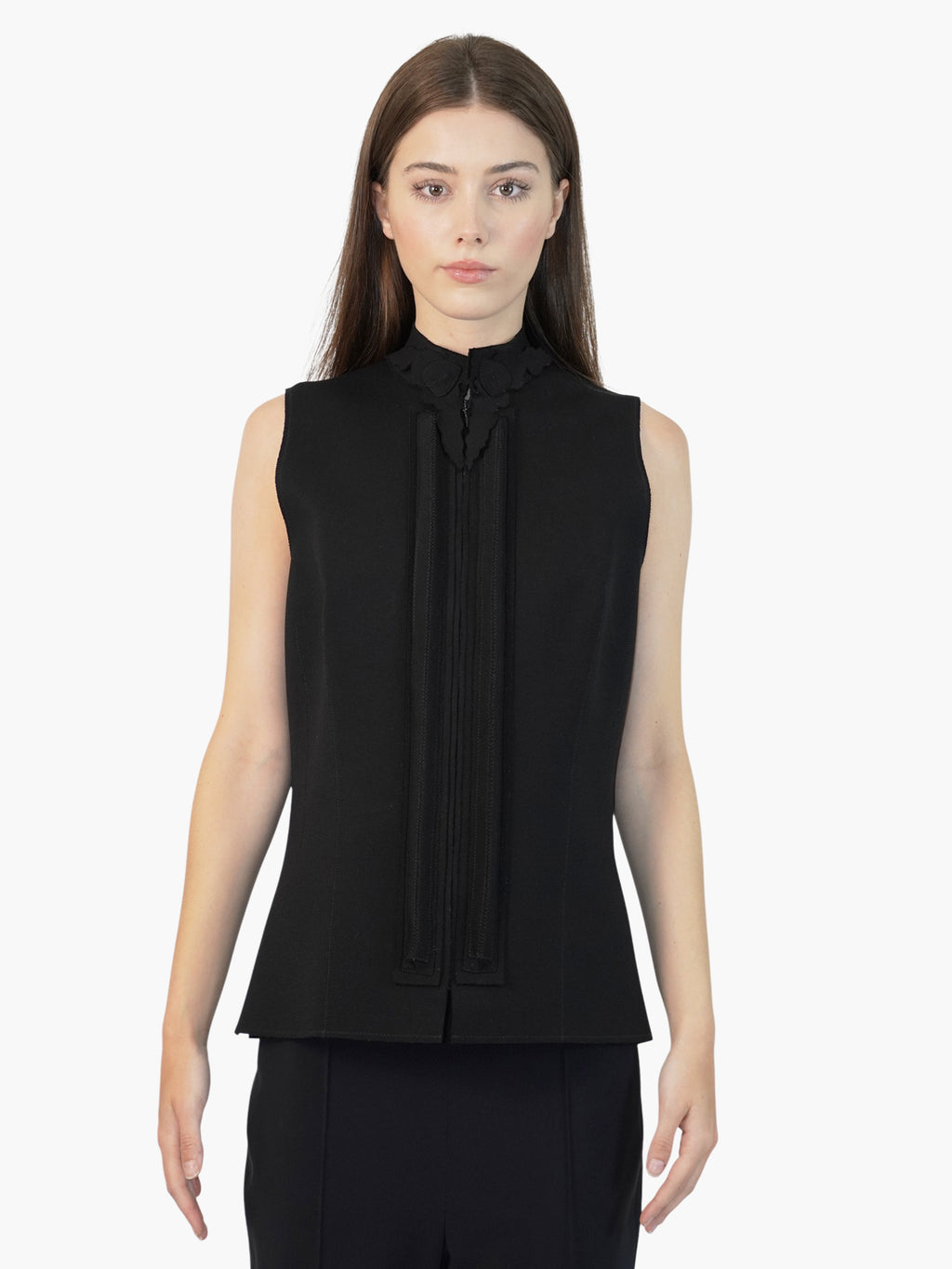 Appliqué Zip-Up Vest