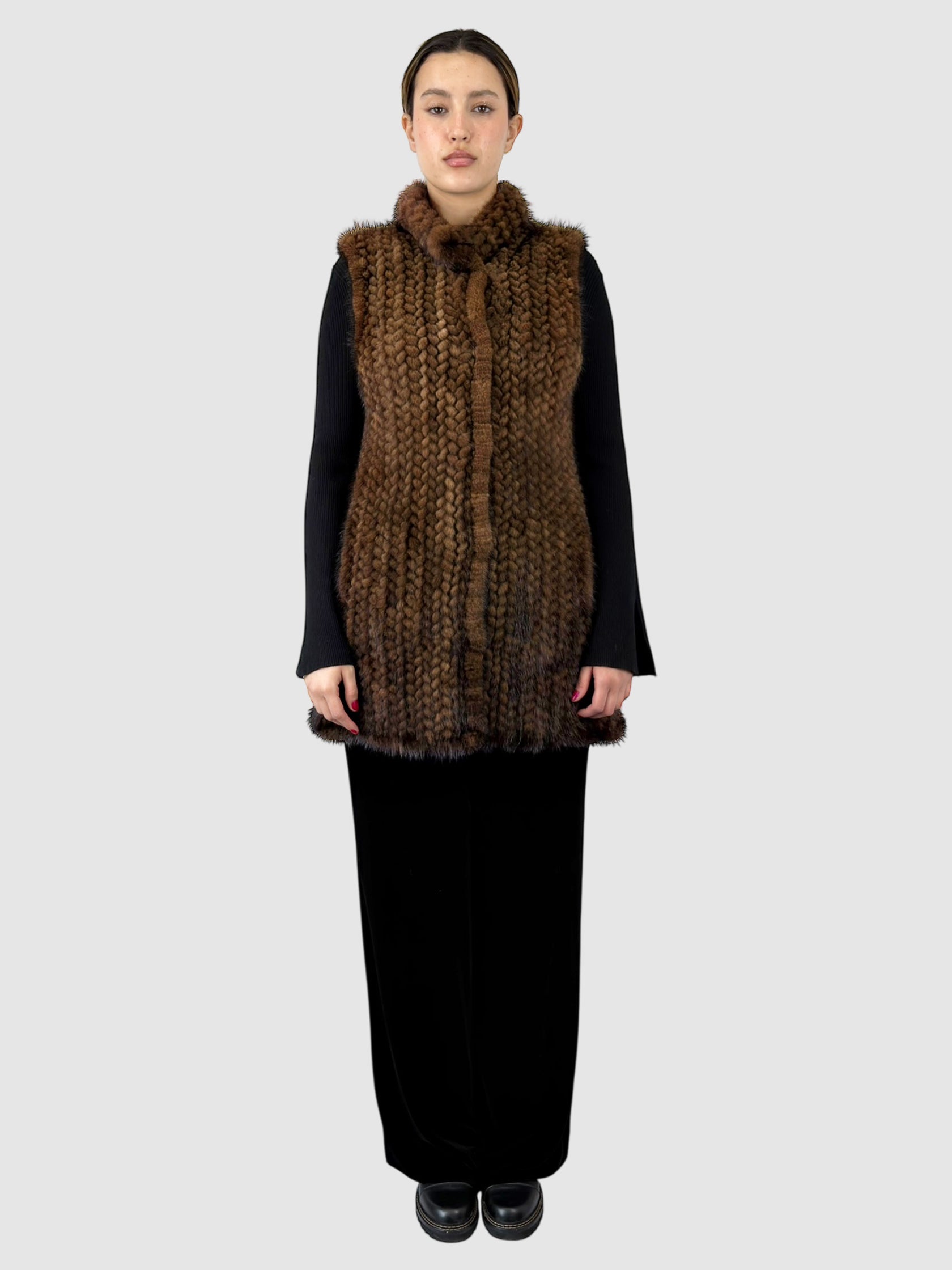 Knit Mink Vest