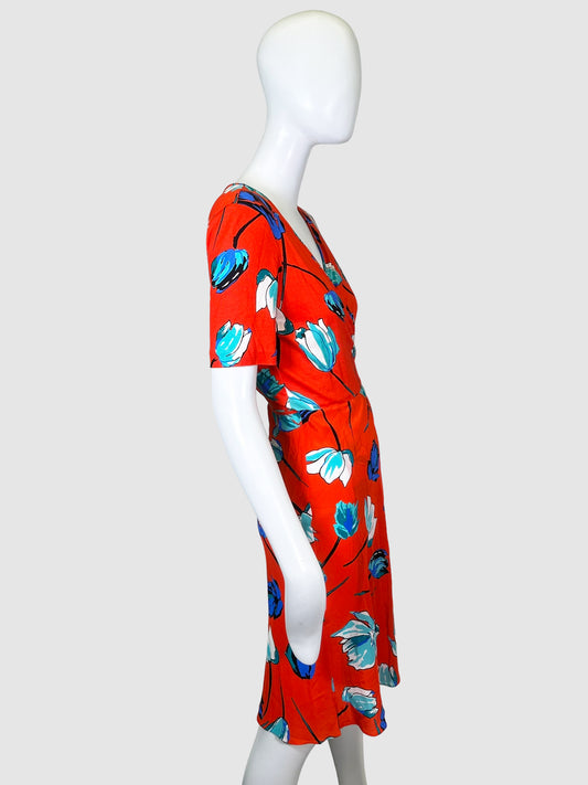 Diane von Furstenberg Floral Wrap Dress - Size 6