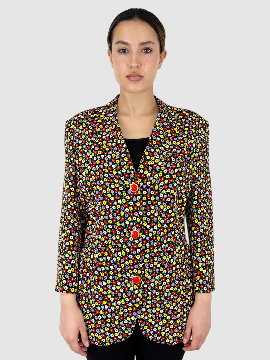 Floral Single-Breasted Blazer