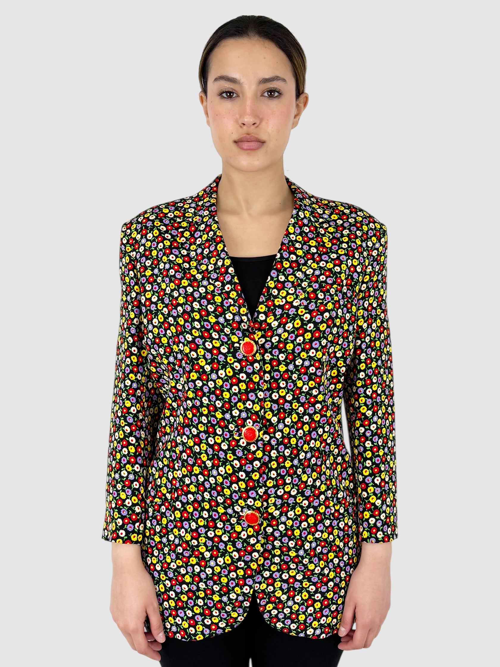 Floral Single-Breasted Blazer