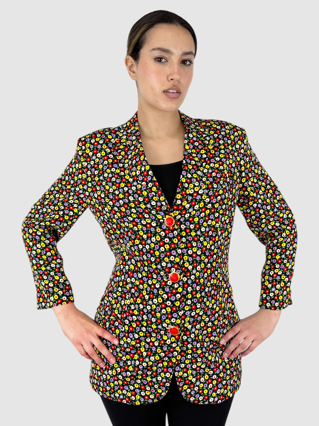 Floral Single-Breasted Blazer