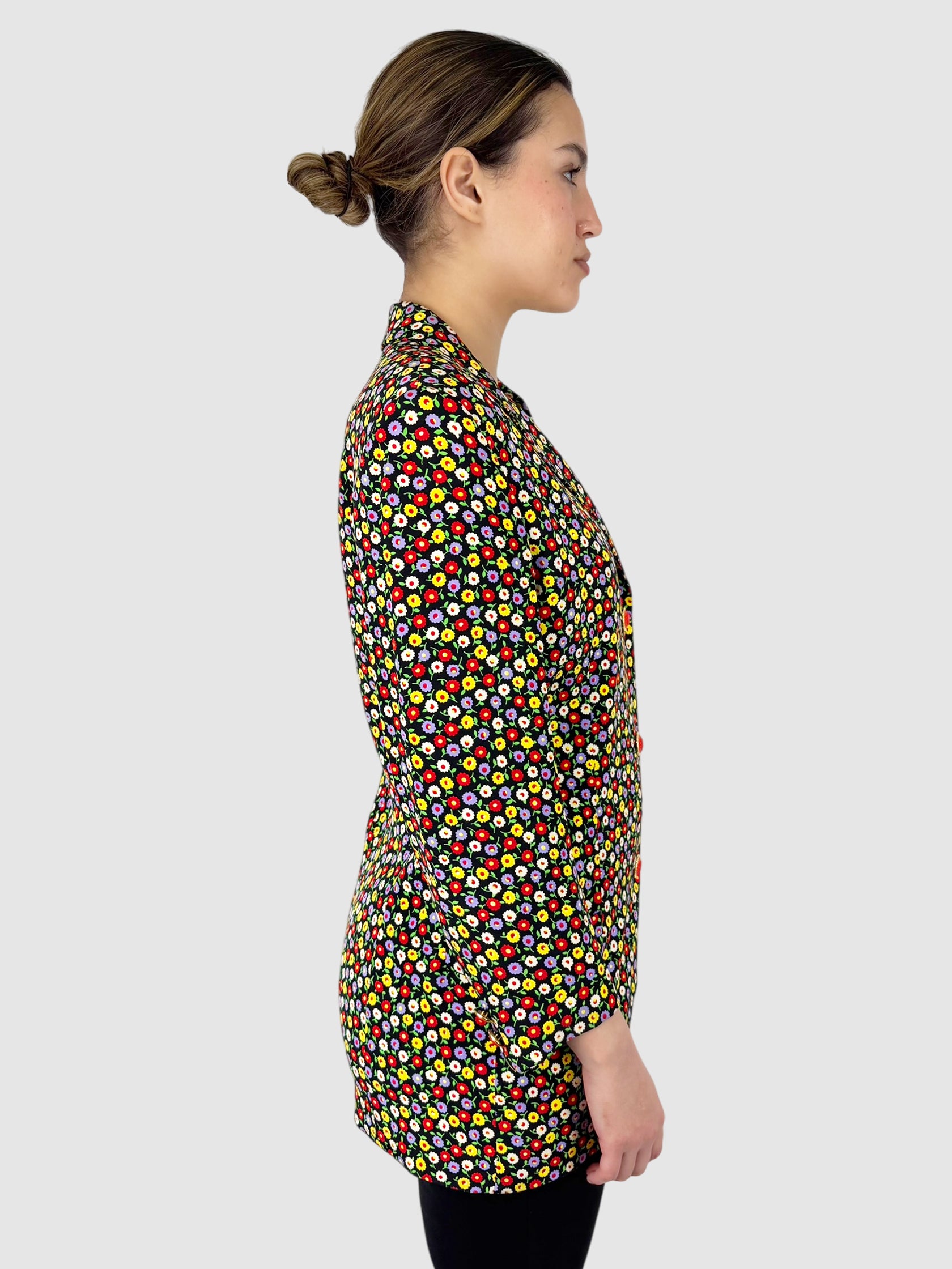 Floral Single-Breasted Blazer