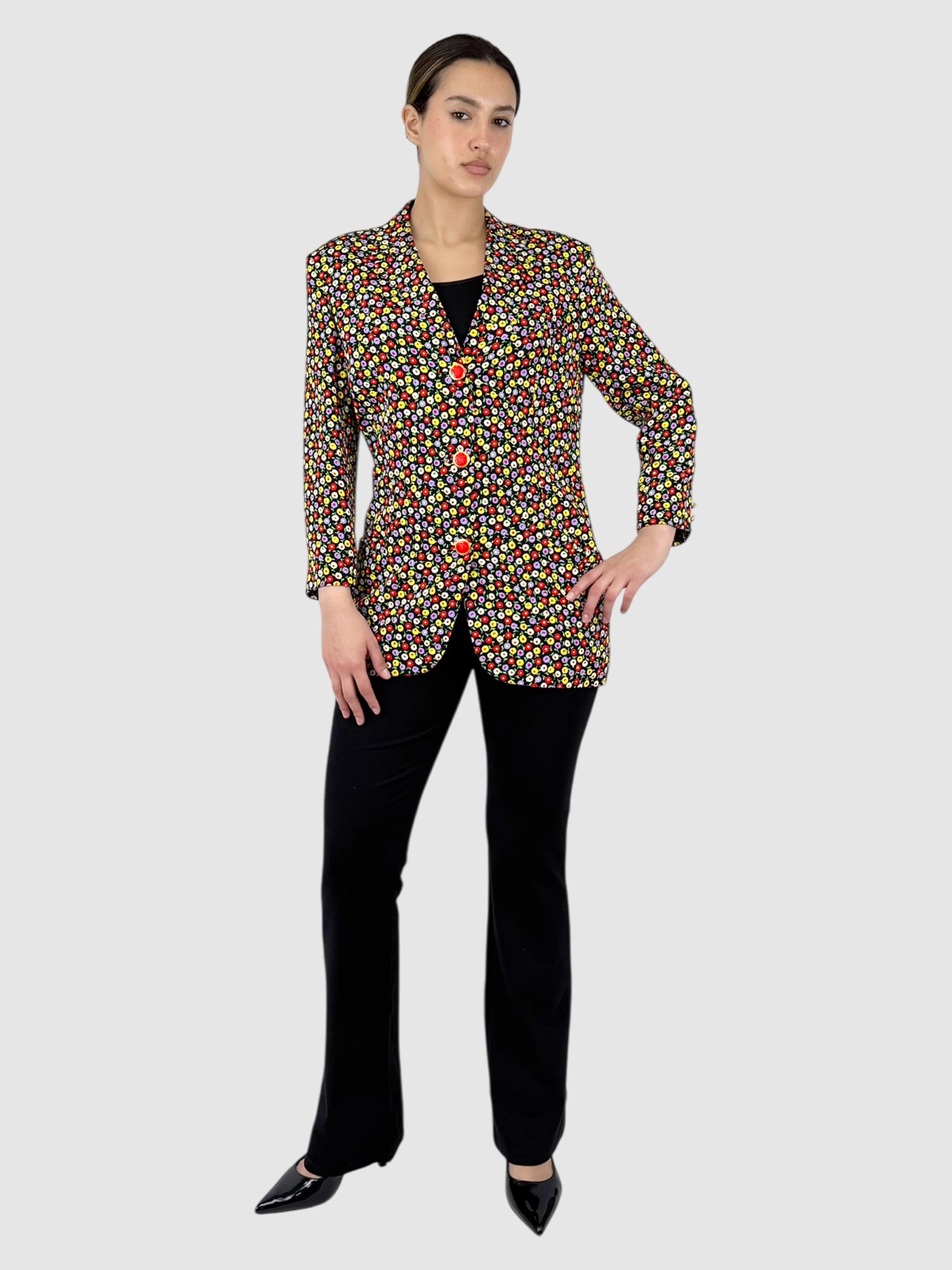Floral Single-Breasted Blazer