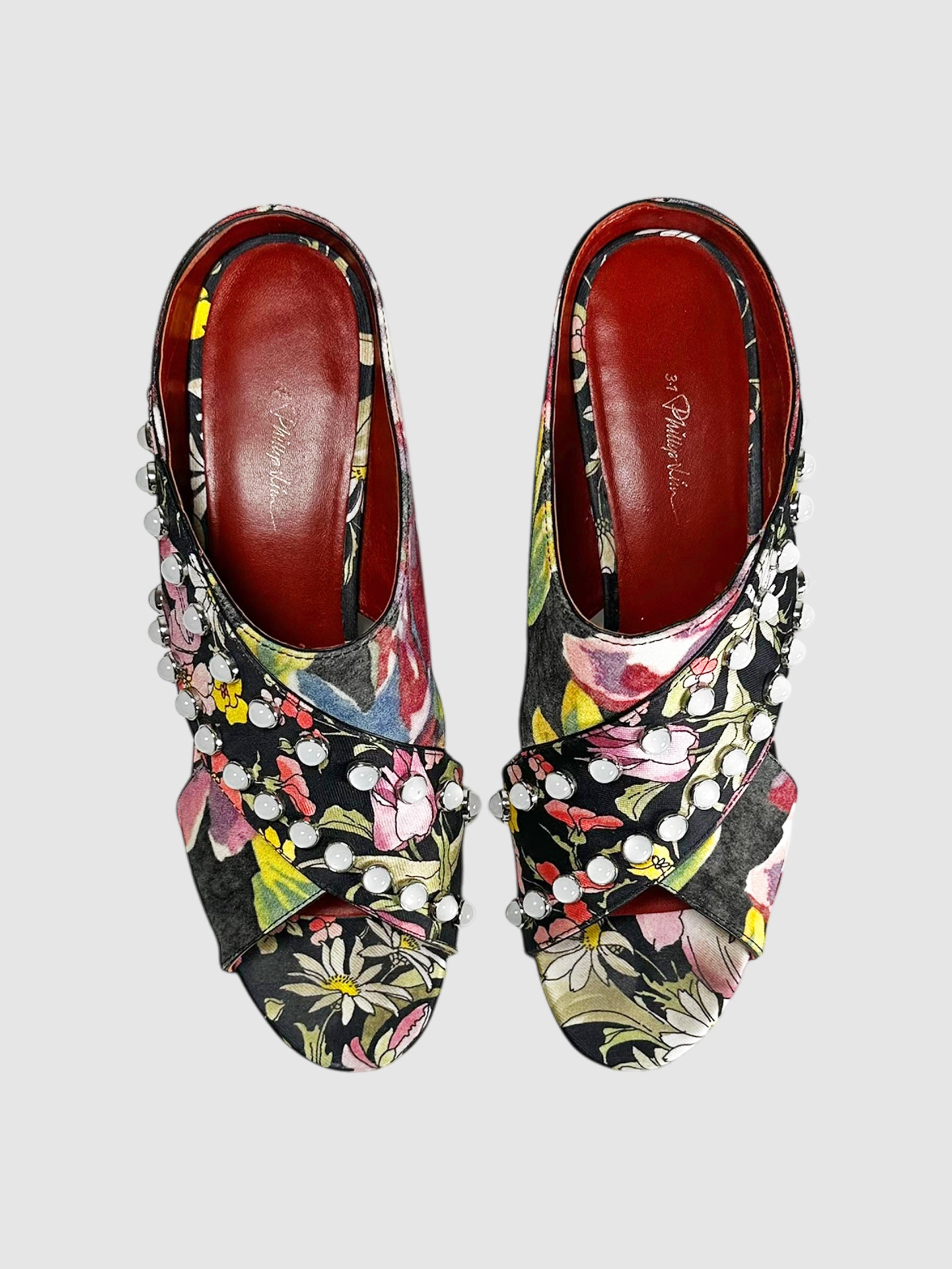 Floral Studded Pumps - Size 40