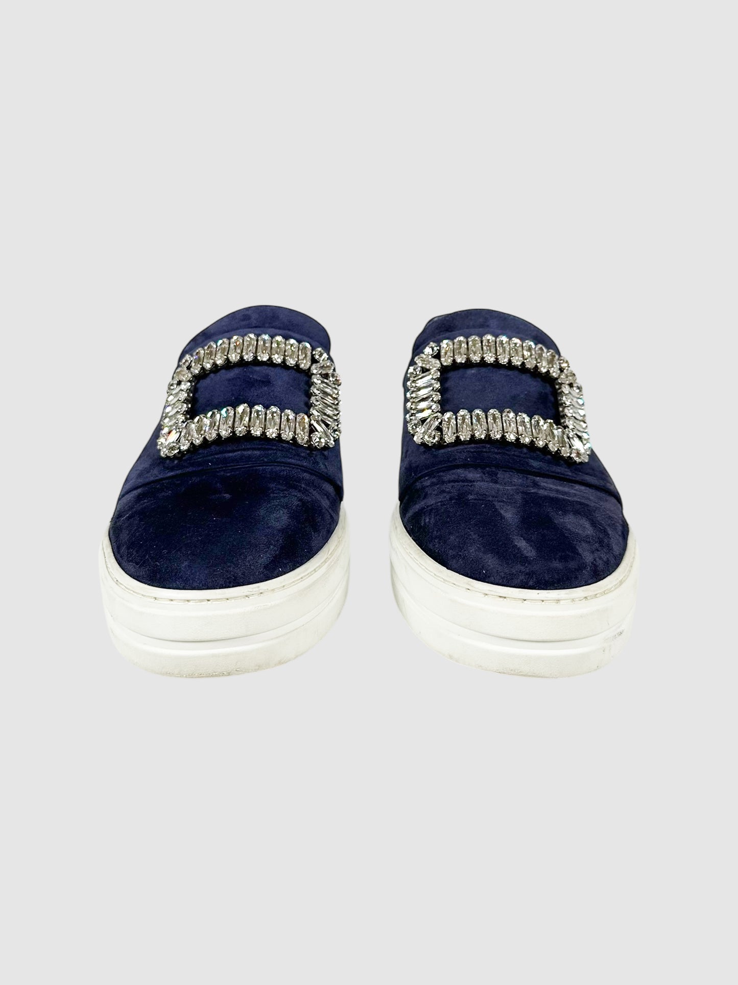 Crystal Strass Buckle Sneakers - Size 38