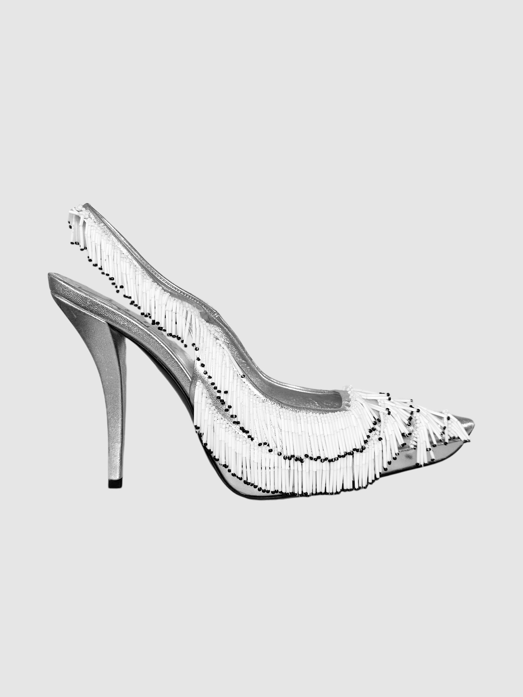 Metallic Slingback Pumps