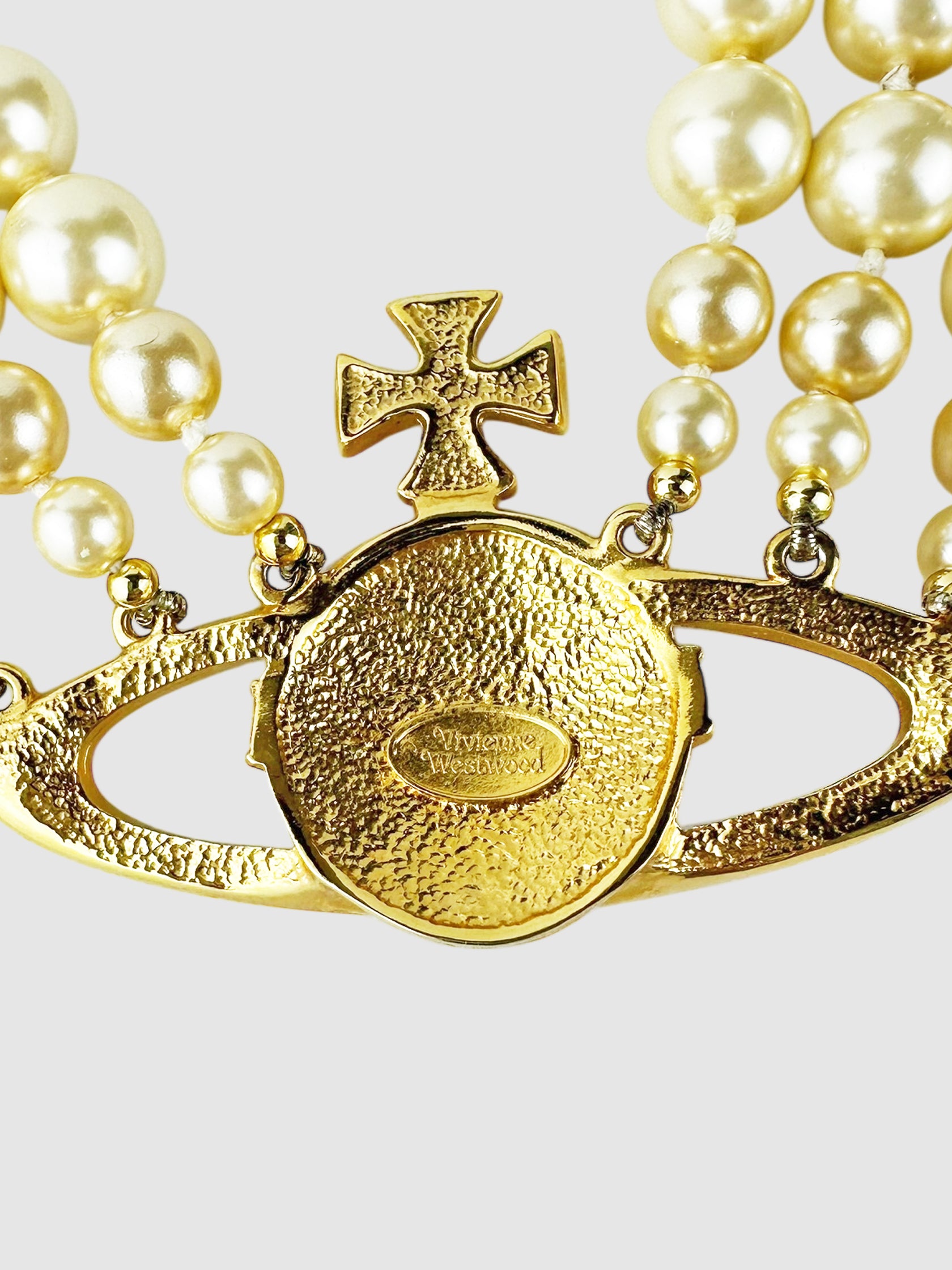 Three-Row Pearl Orb Necklace