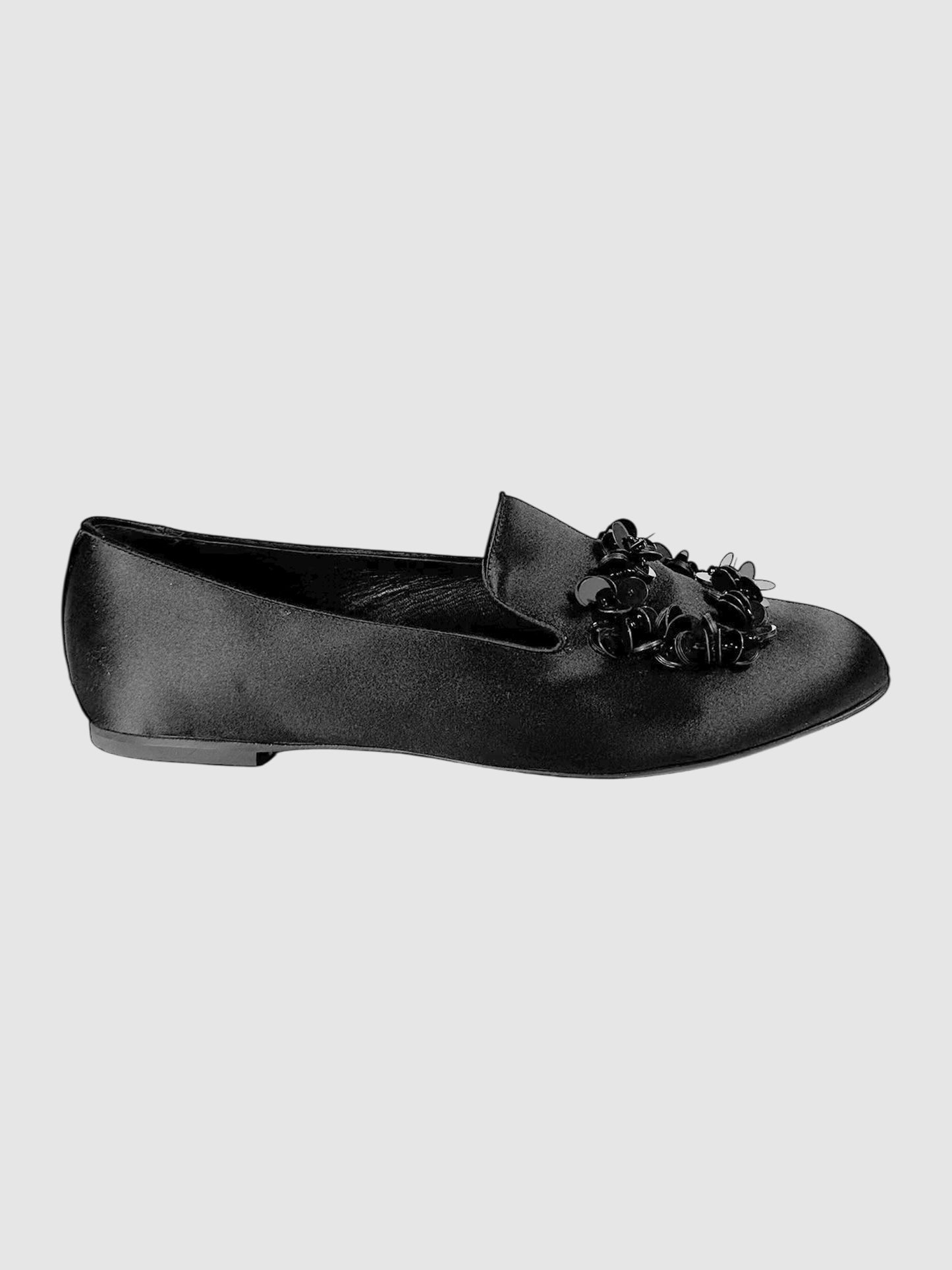 Satin Embellished Flats