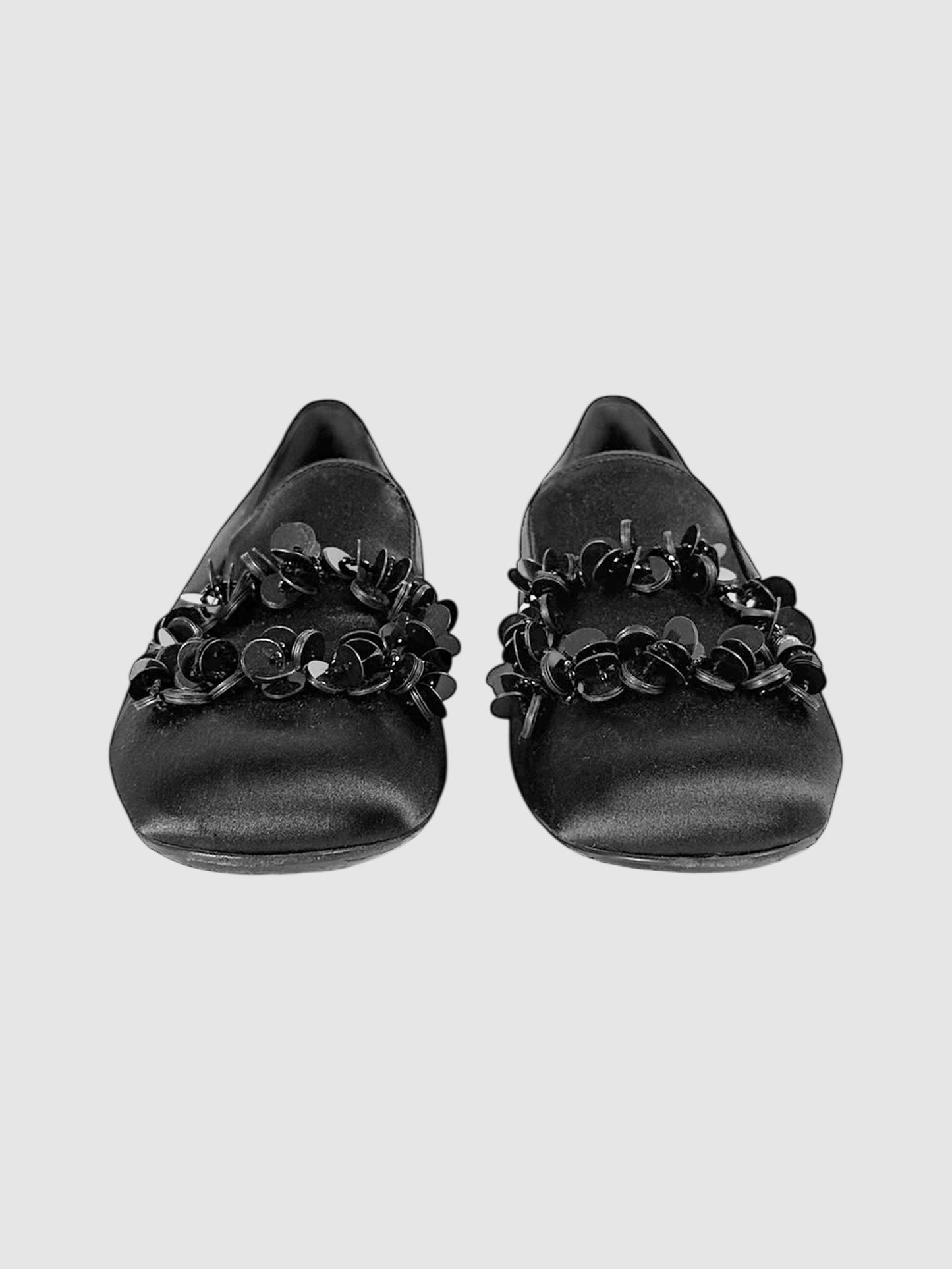 Satin Embellished Flats