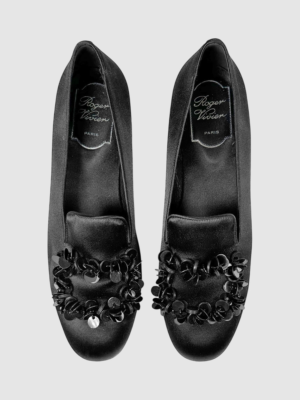 Satin Embellished Flats