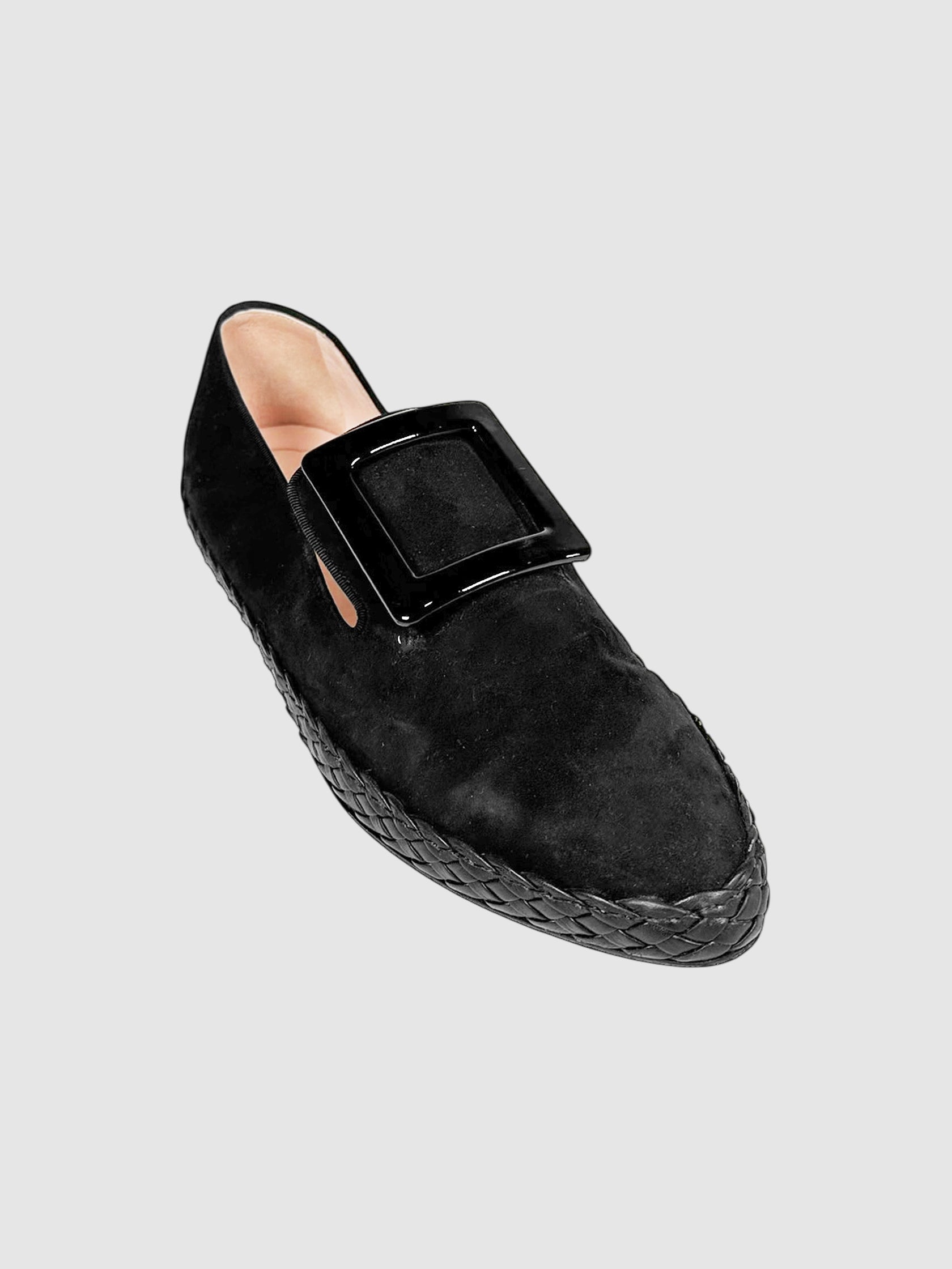 Suede Buckle Loafers