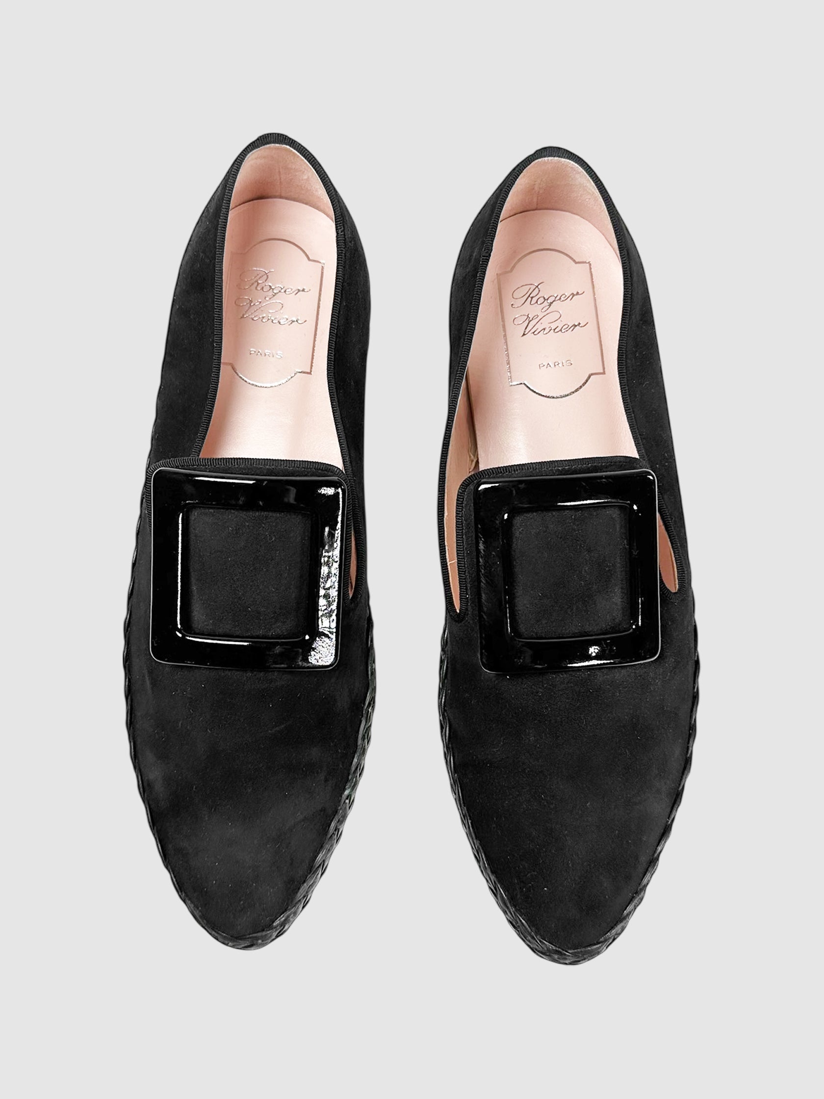 Suede Buckle Loafers