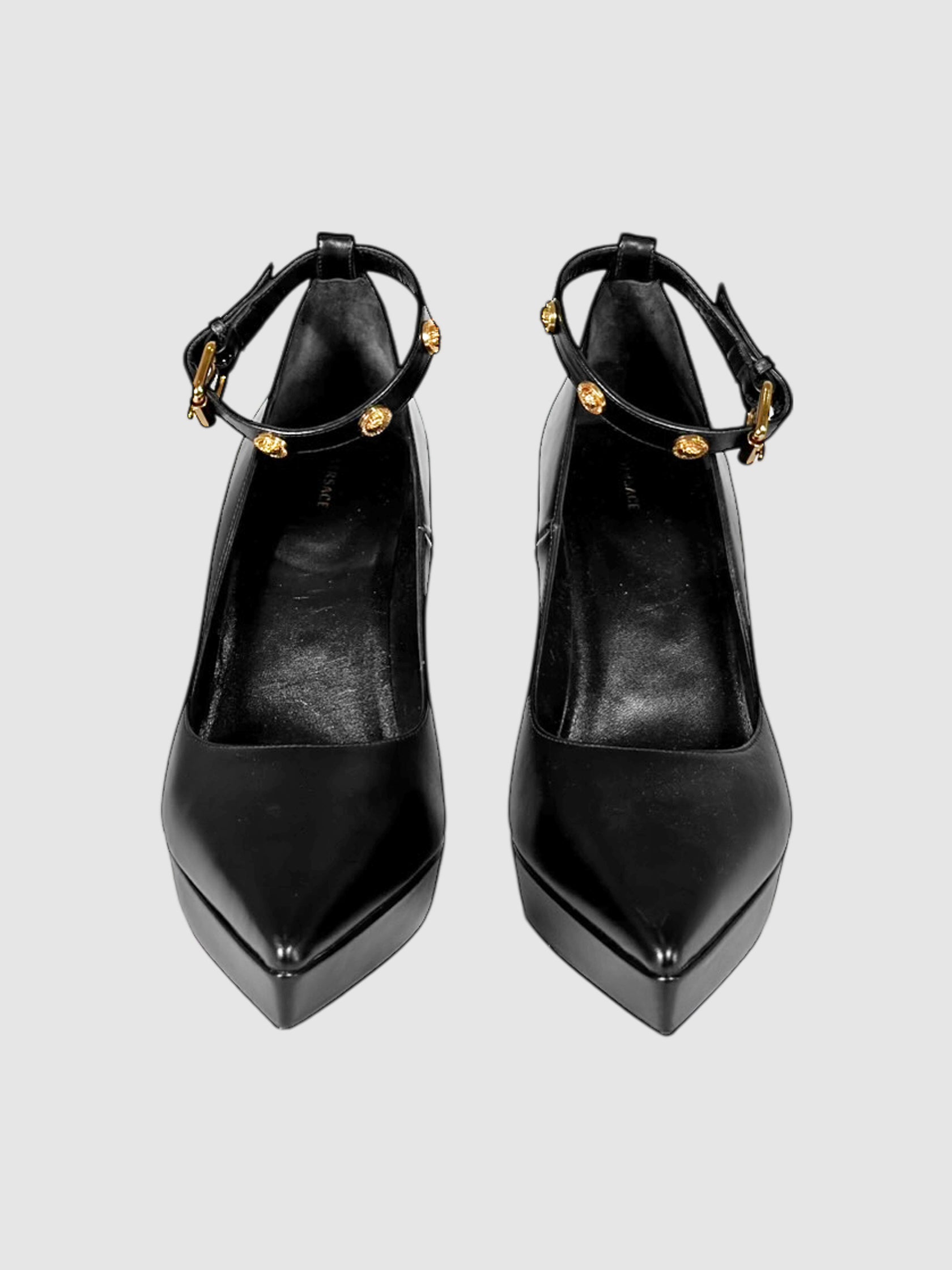 Studded Ankle Strap Pumps