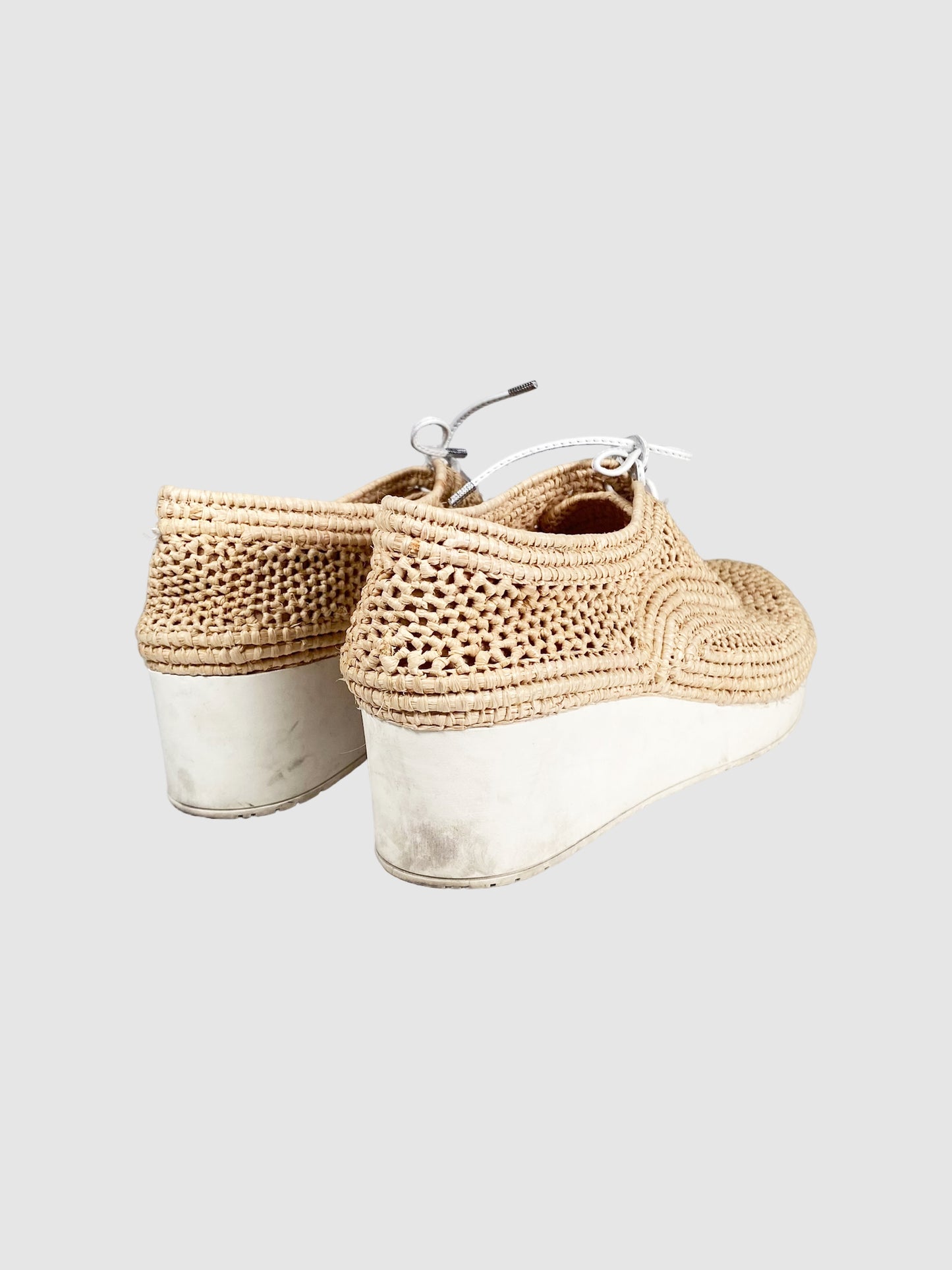 Woven Lace-Up Espadrilles - Size 36