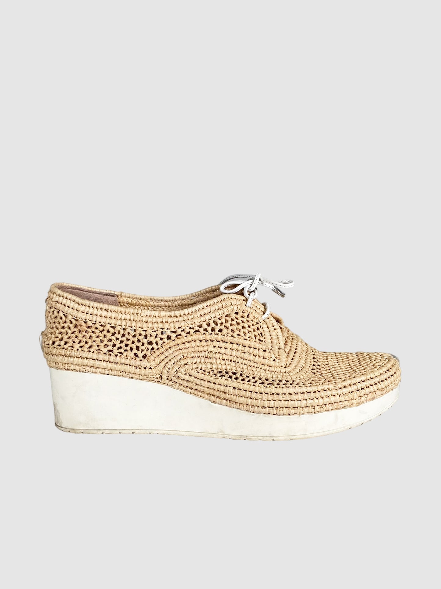 Woven Lace-Up Espadrilles - Size 36