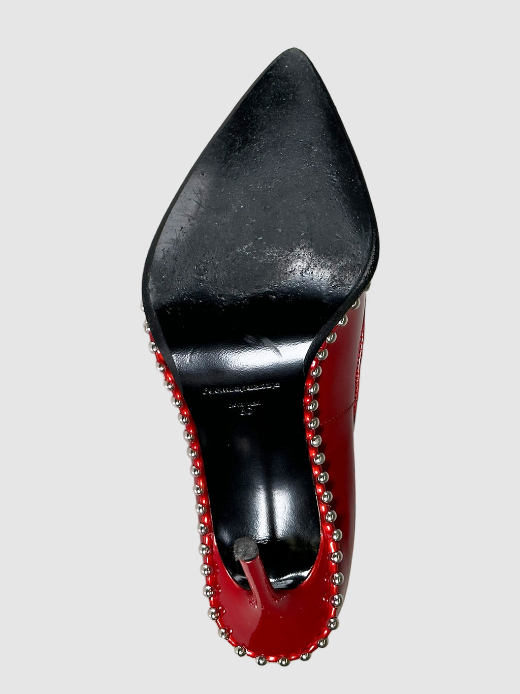 Patent Leather Studded Accents Pumps - Size 39