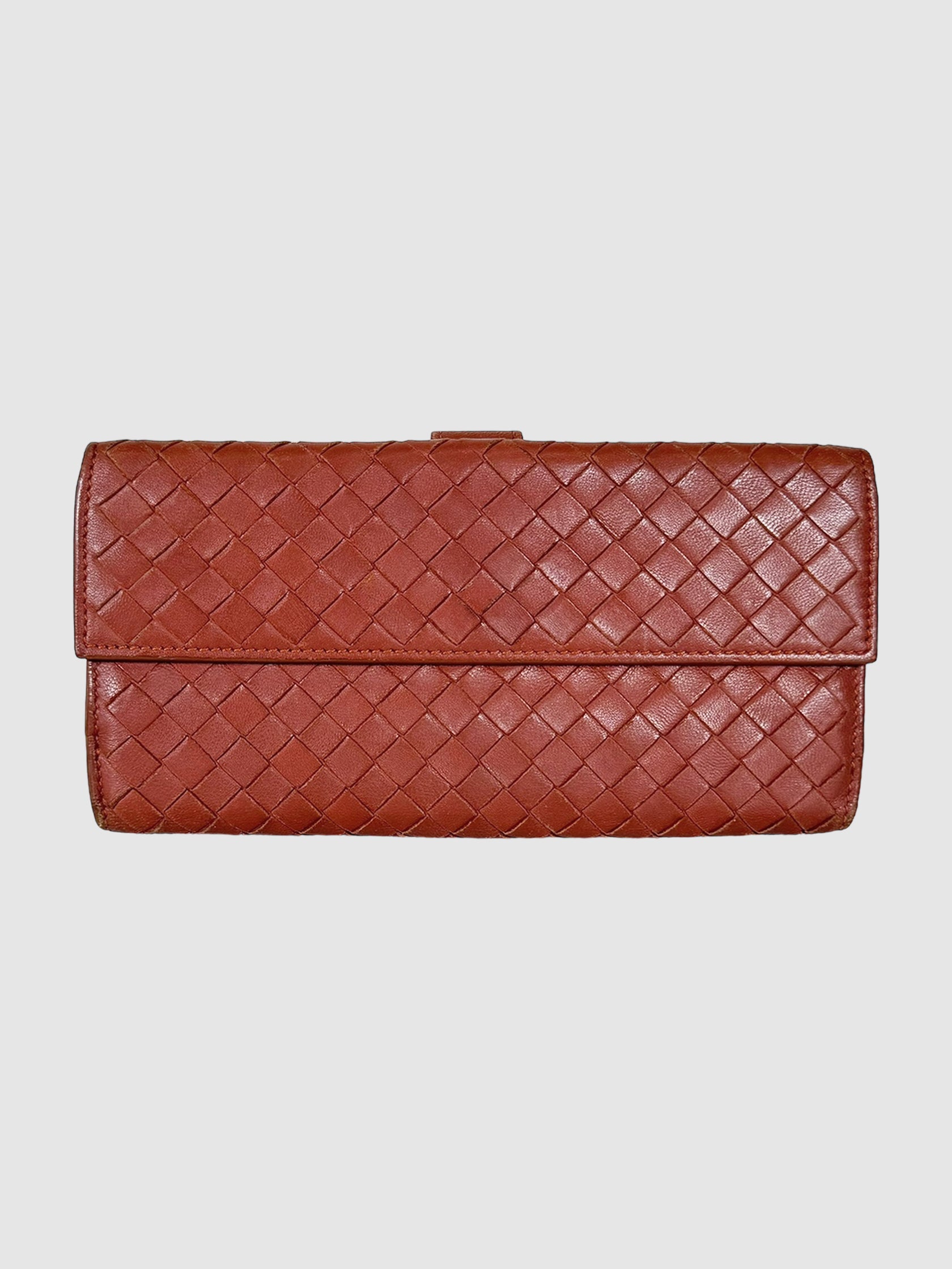 Intrecciato Woven Leather Wallet