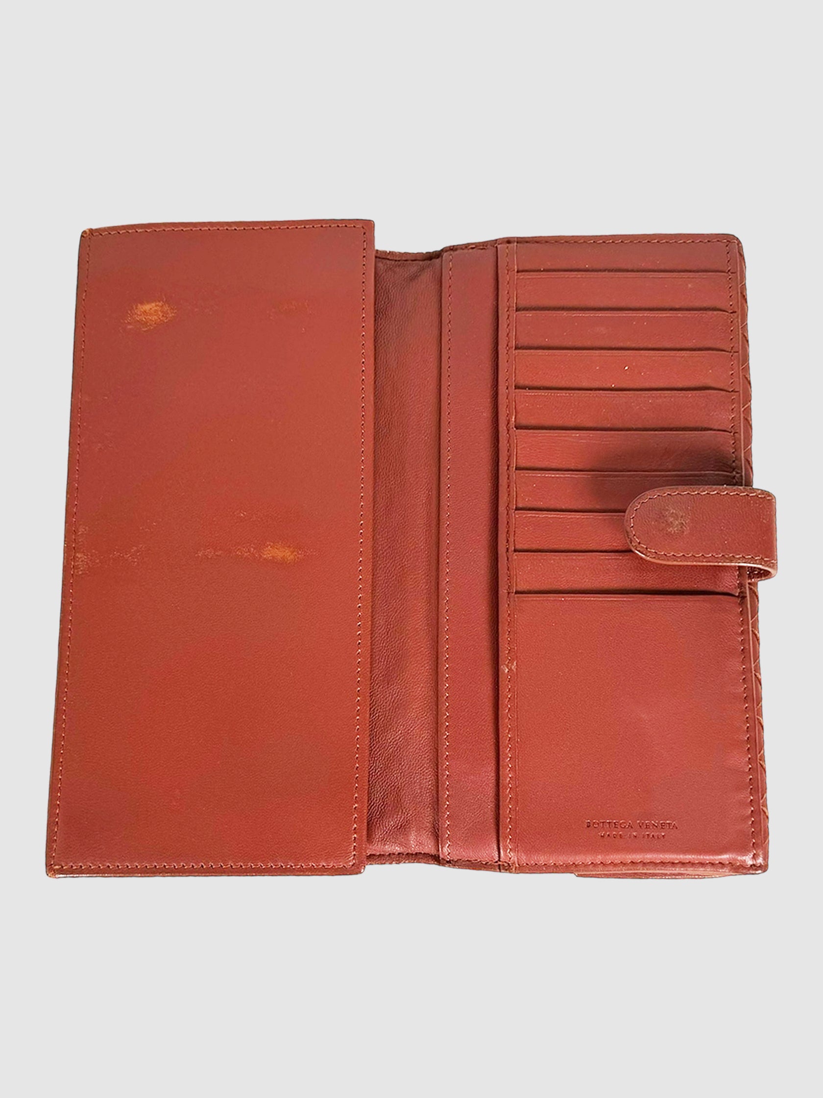 Intrecciato Woven Leather Wallet