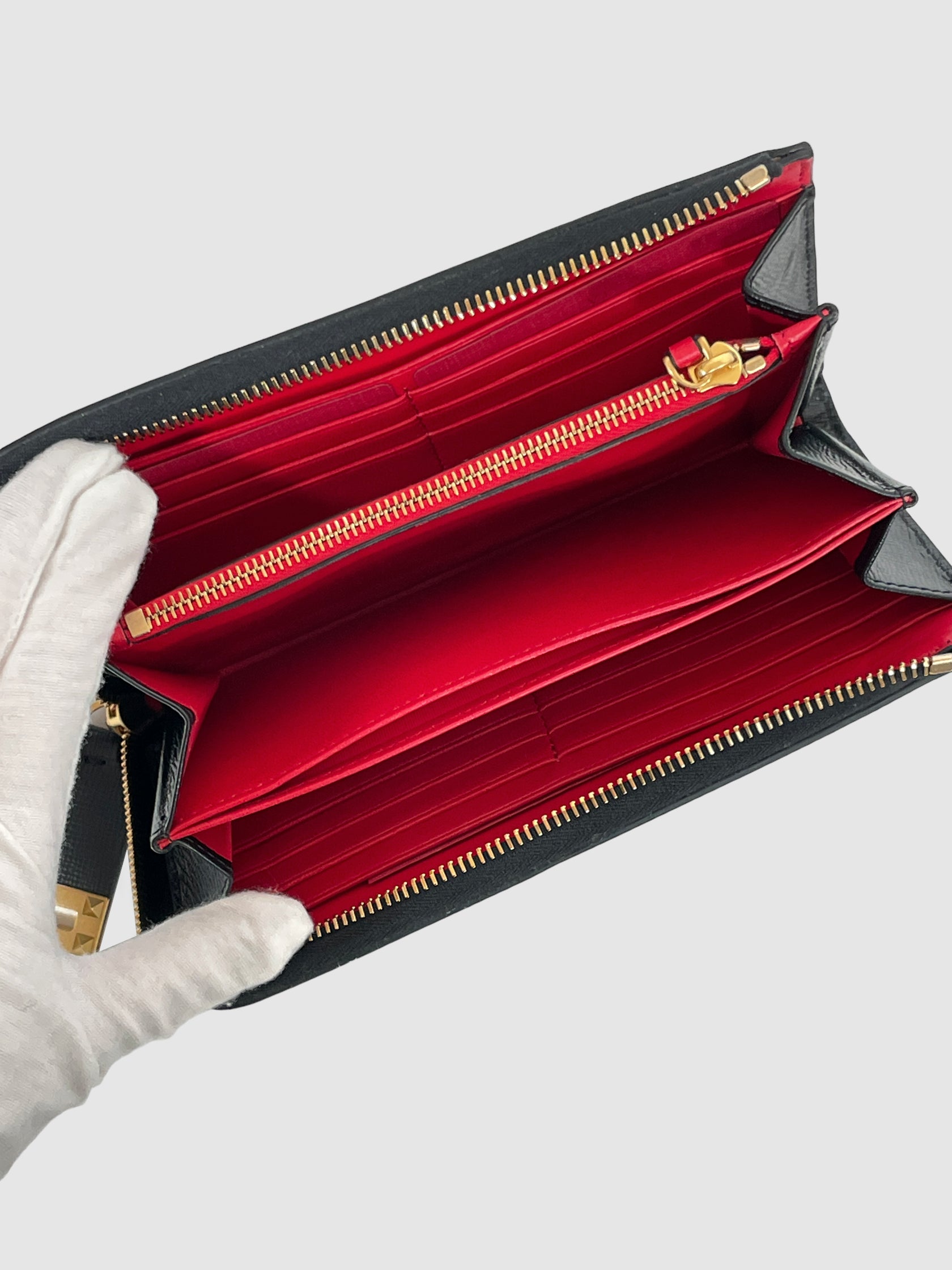 Rockstud Leather Wallet