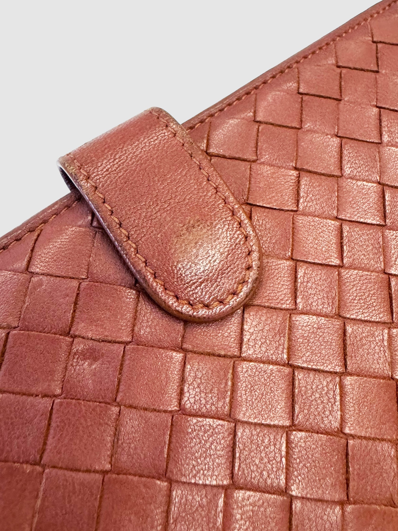 Intrecciato Woven Leather Wallet