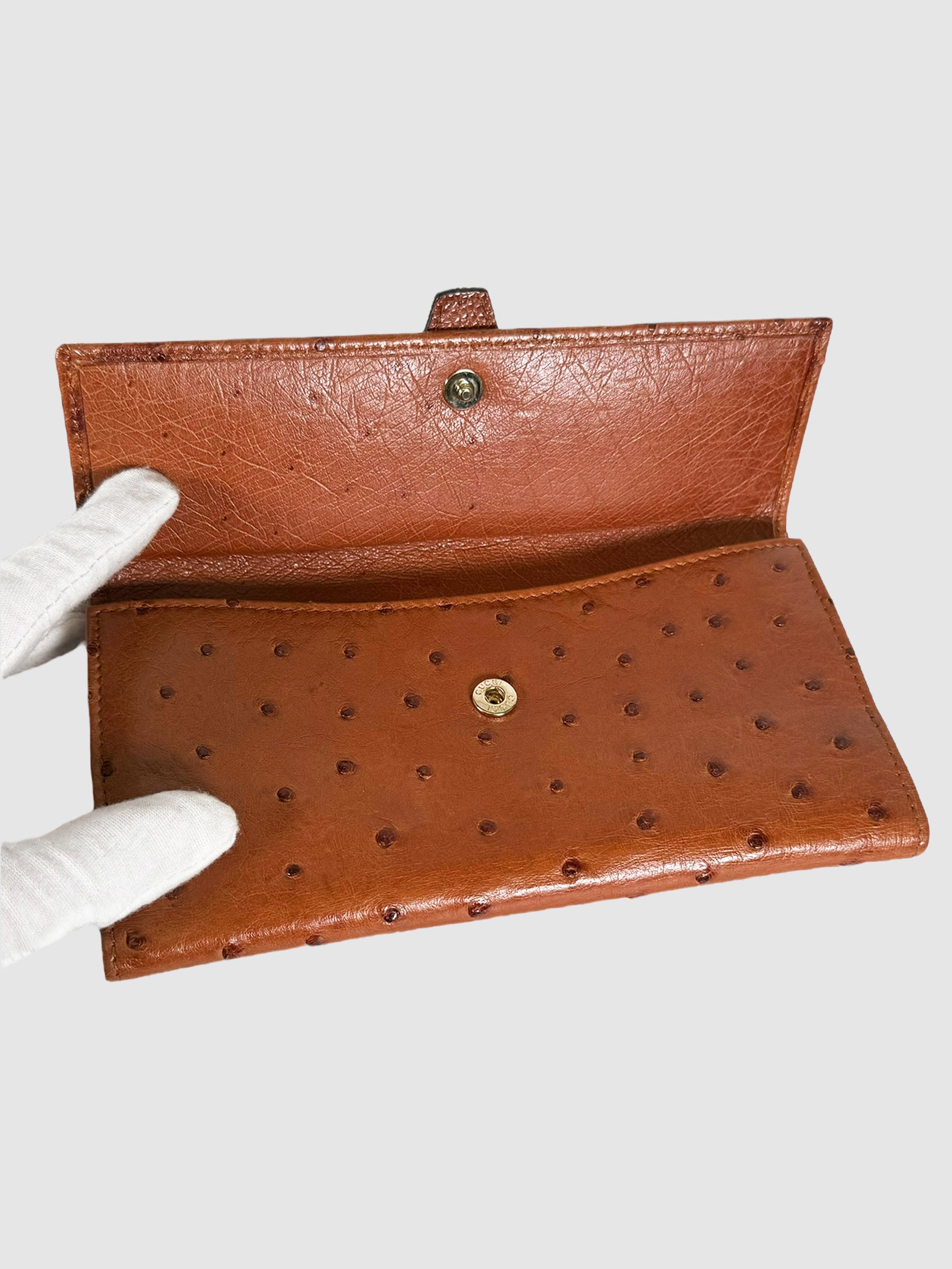 Ostrich Leather Continental Wallet