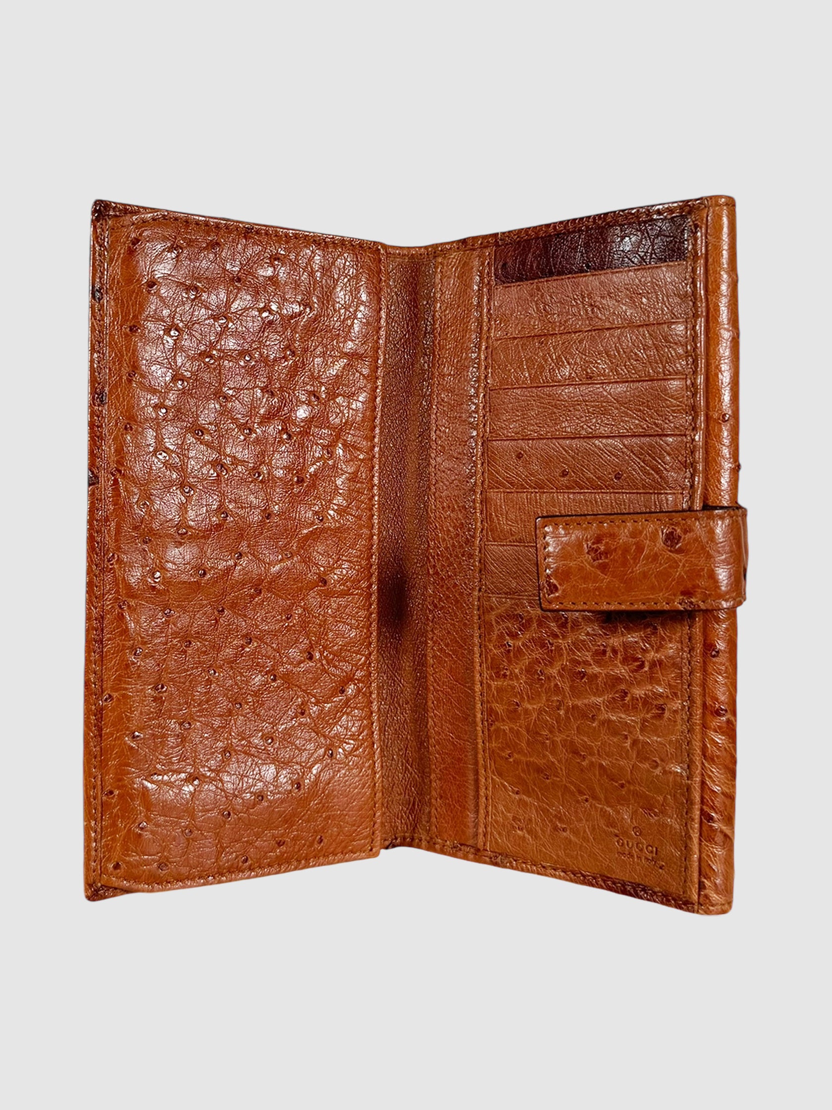 Ostrich Leather Continental Wallet