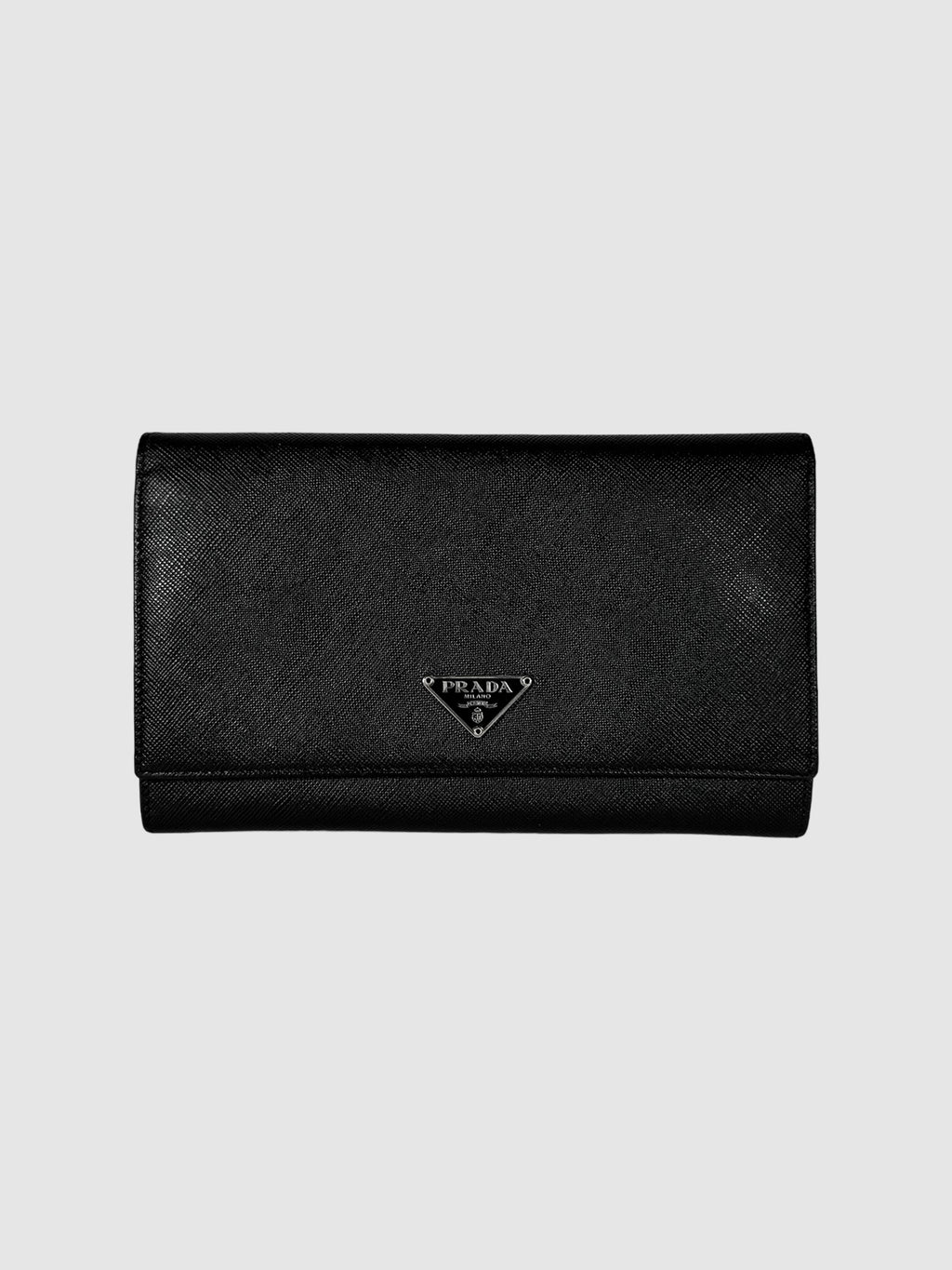 Prada Saffiano Bifold Wallet in Black Designer Luxury Resale Consignment Toronto