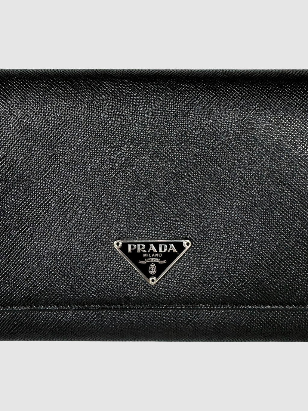 Prada Saffiano Bifold Wallet in Black Designer Luxury Resale Consignment Toronto