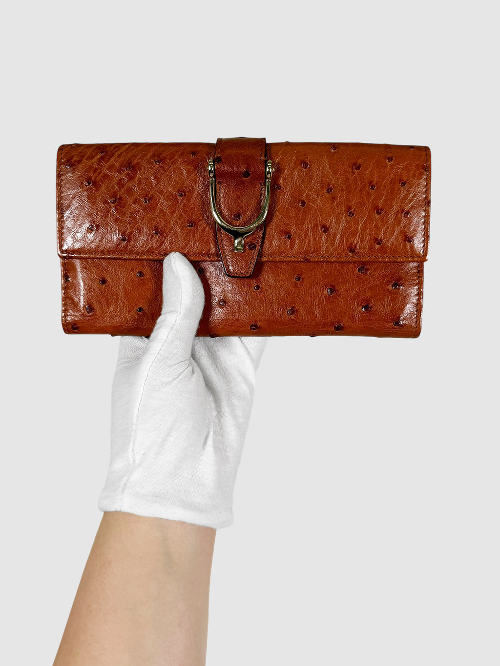 Ostrich Leather Continental Wallet