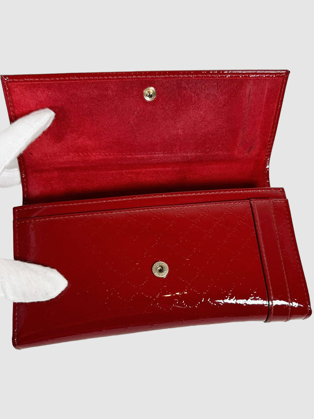 Micro Guccissima Patent Leather Wallet