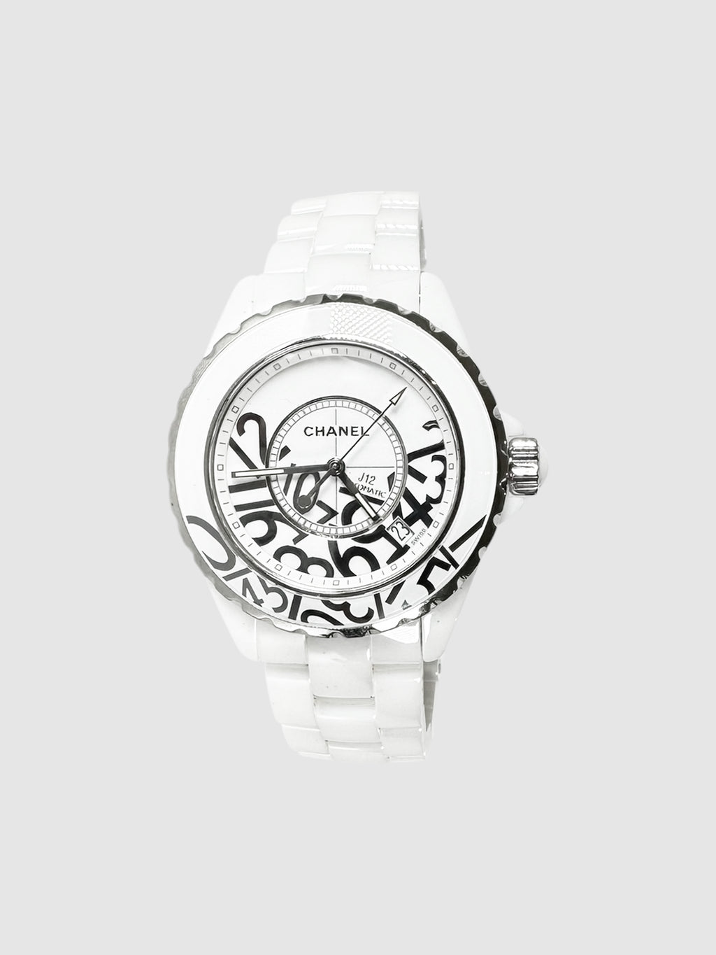 Chanel Limited Edition White J12 Graffiti Stainless Steel Watch Luxury Designer Resale Consignment Canada Toronto VSP RealReal 1stDibs Vestiaire