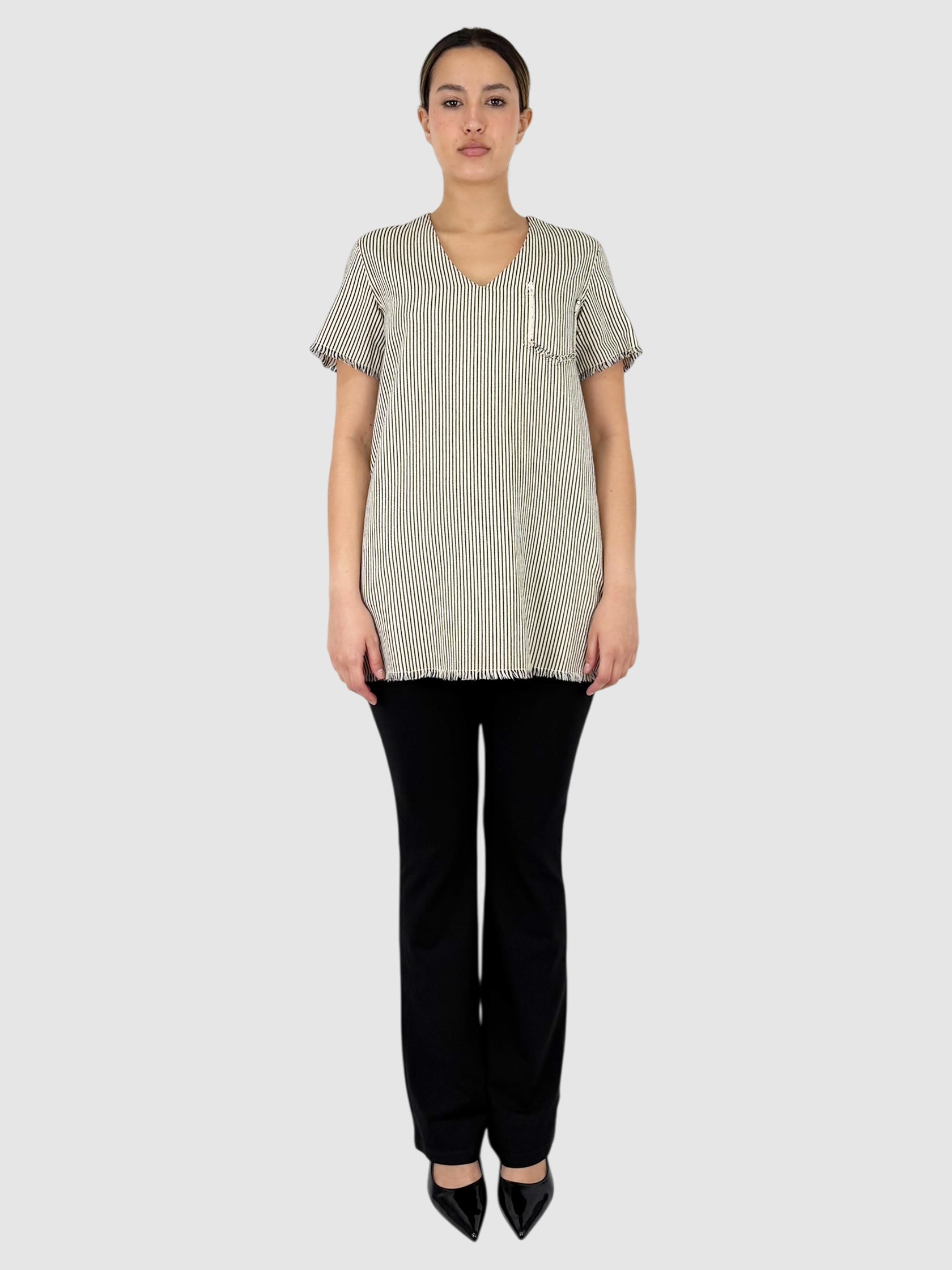 alexander wang striped shirt dress T By Alexander Wang Striped Cotton-poplin Mini Shirt Dress in Blue
