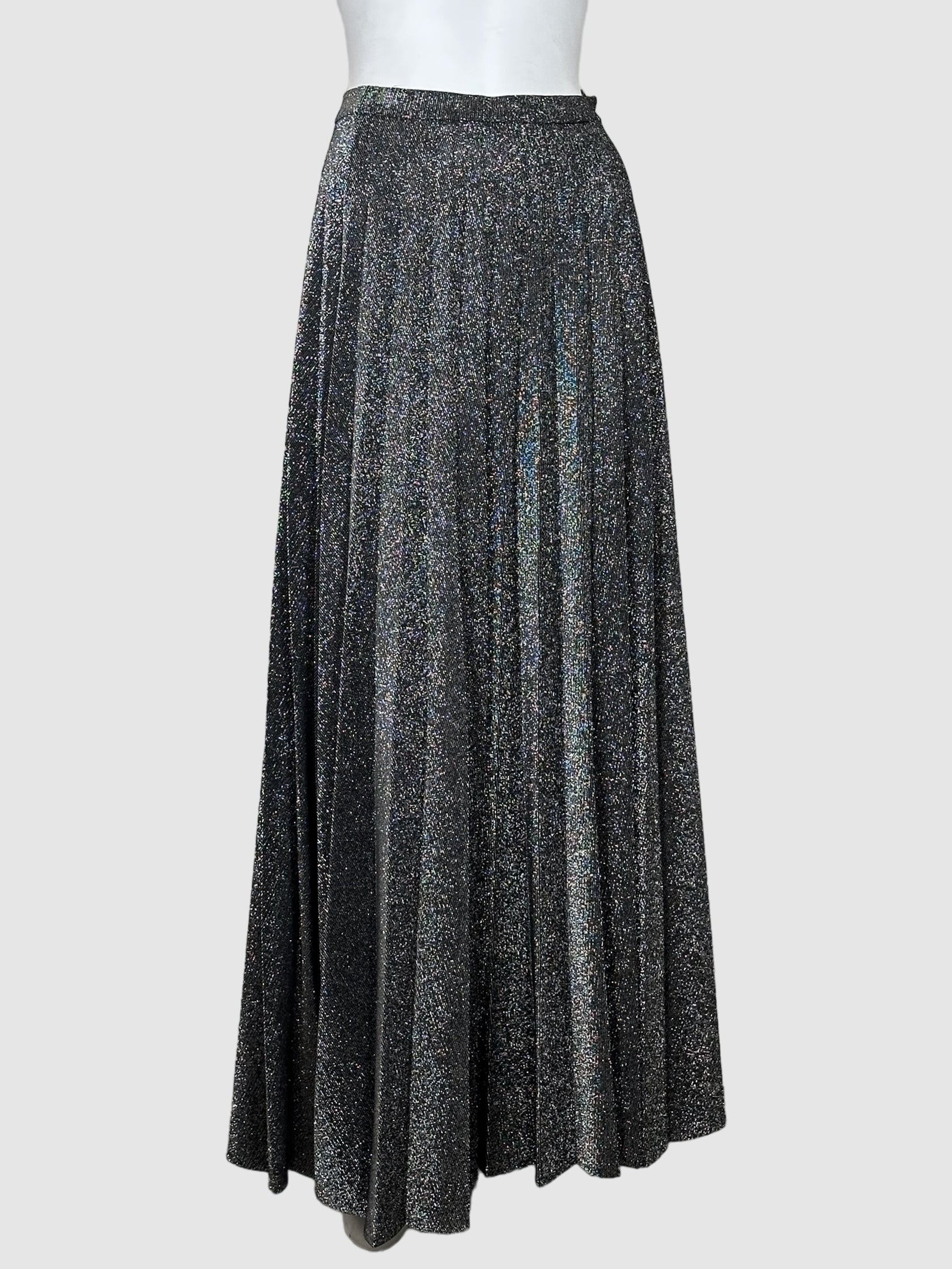 Lurex Pleated Maxi Skirt - Size XS