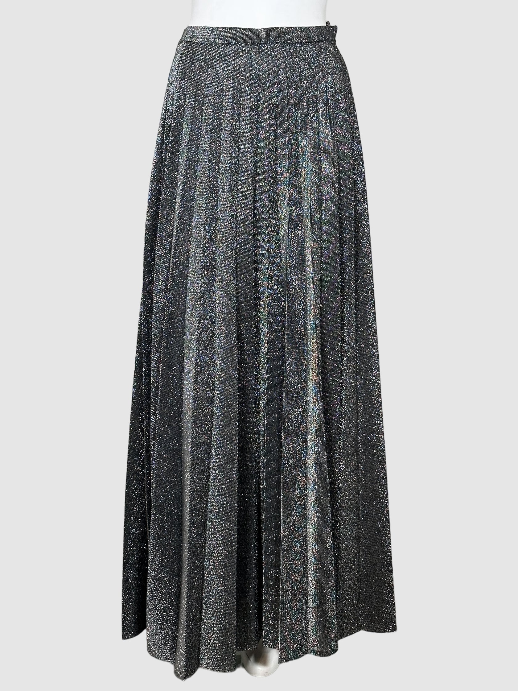 Lurex Pleated Maxi Skirt - Size XS
