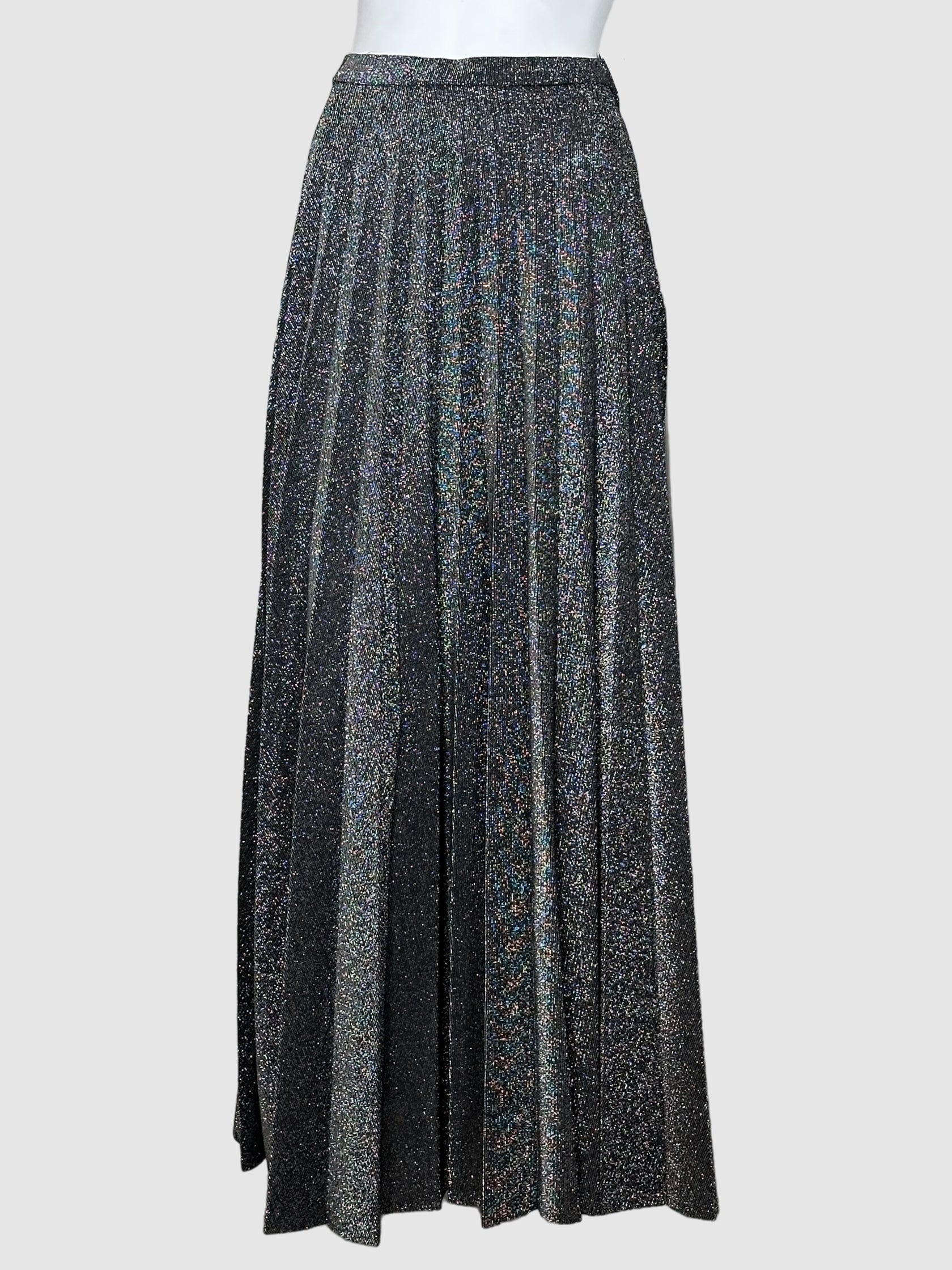 Lurex Pleated Maxi Skirt - Size XS