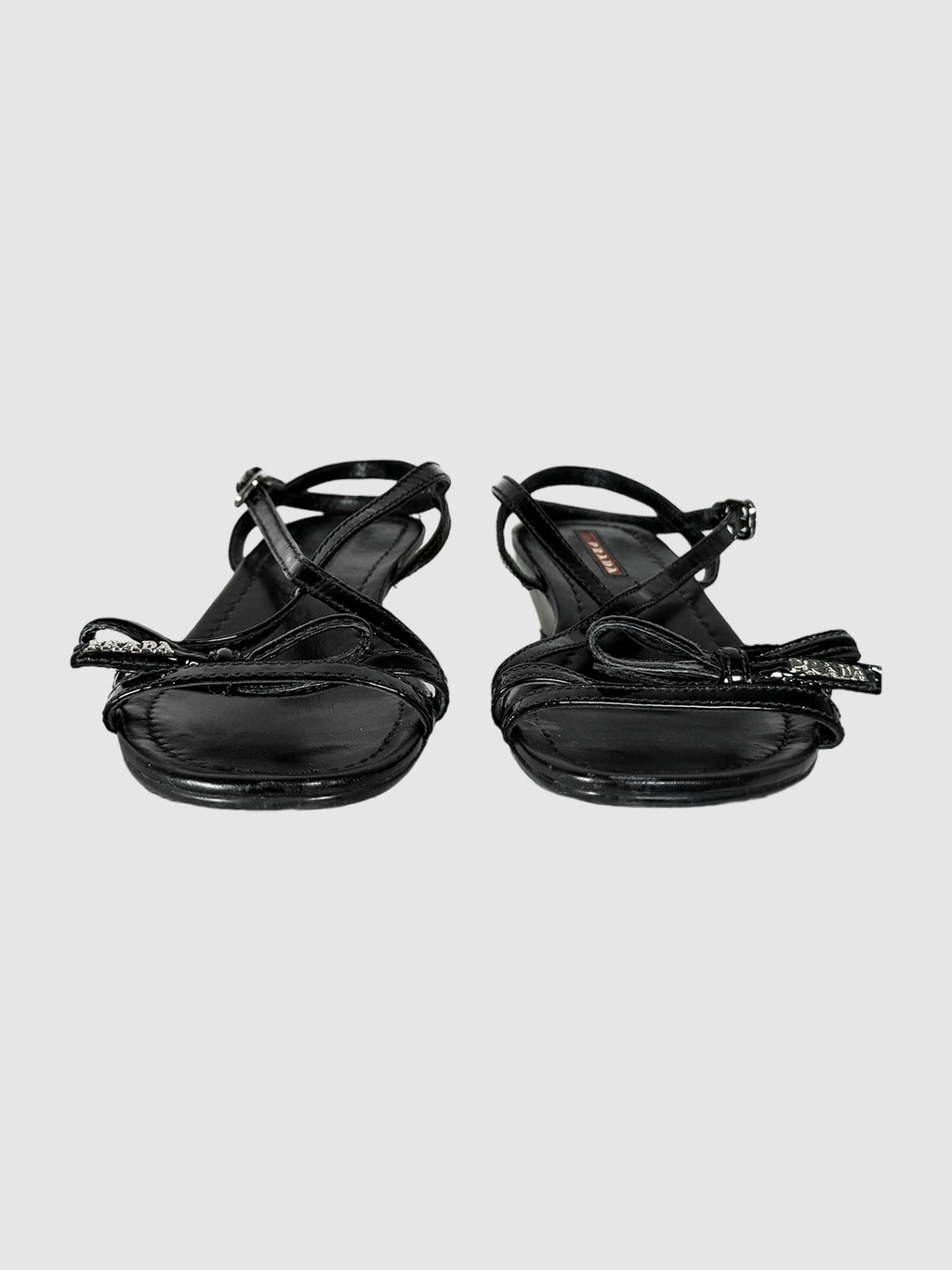 Patent Leather Bow Strap Wedges - Size 6