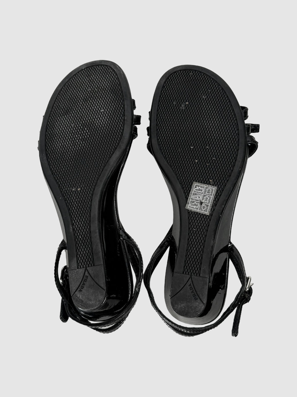 Patent Leather Bow Strap Wedges - Size 6