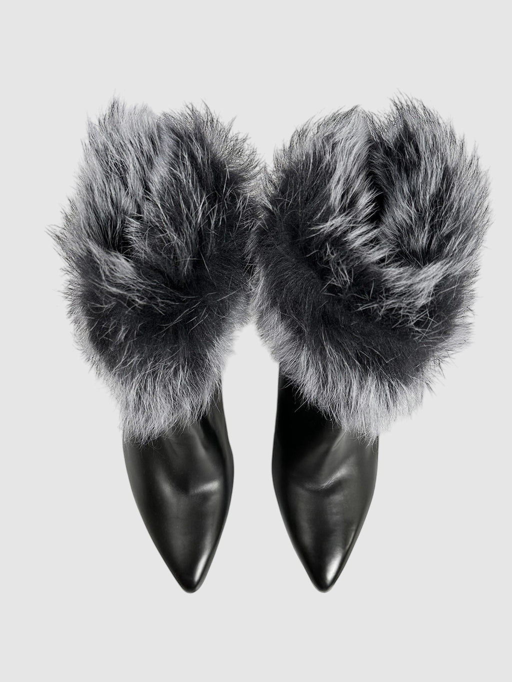 Fur Ankle Pointed Toe Boots - Size 10