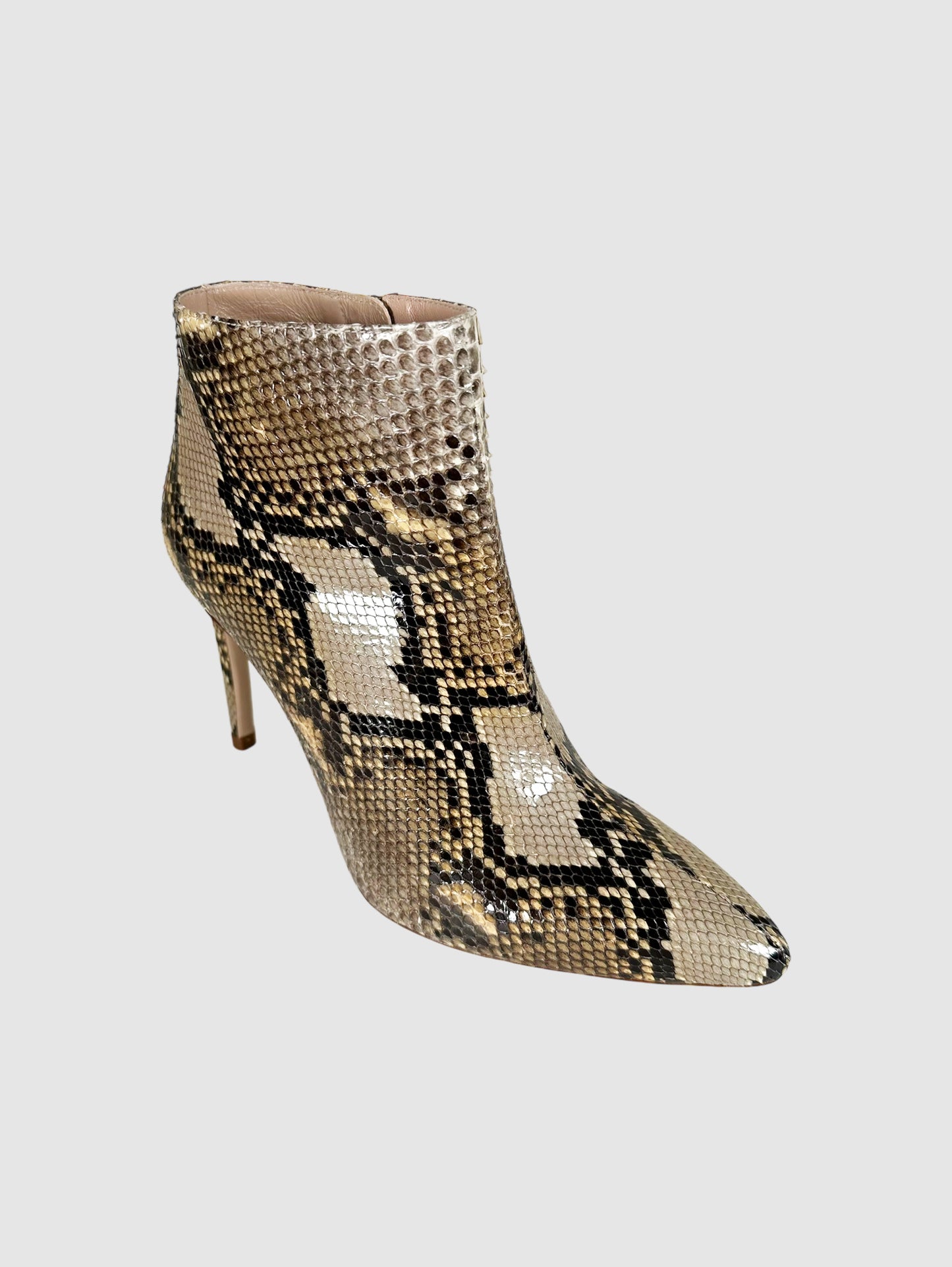 Python Zip-Up Ankle Boots - Size 8