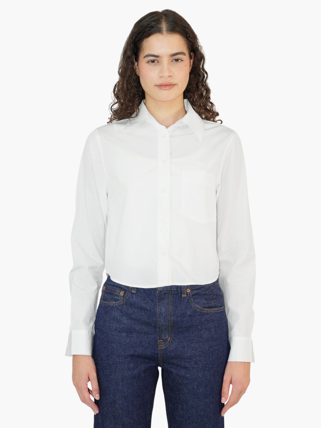 Cropped Button-Up Top