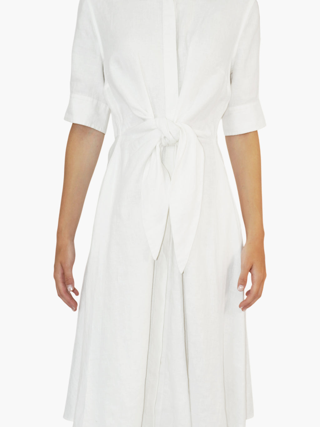 Linen Tie-Front Dress